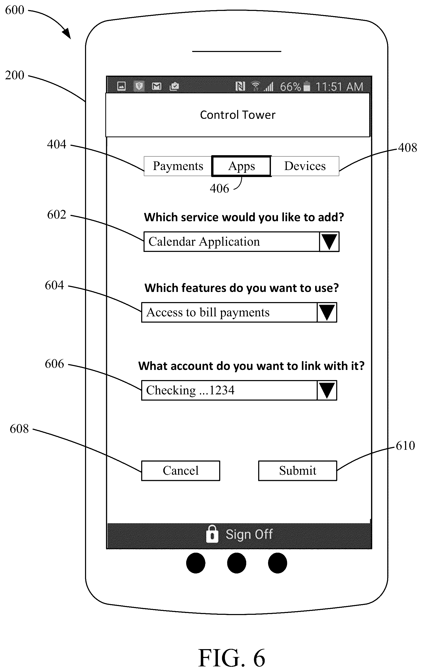 Patent US12174992 Figure 6 – Access control interface for managing entities and permissions