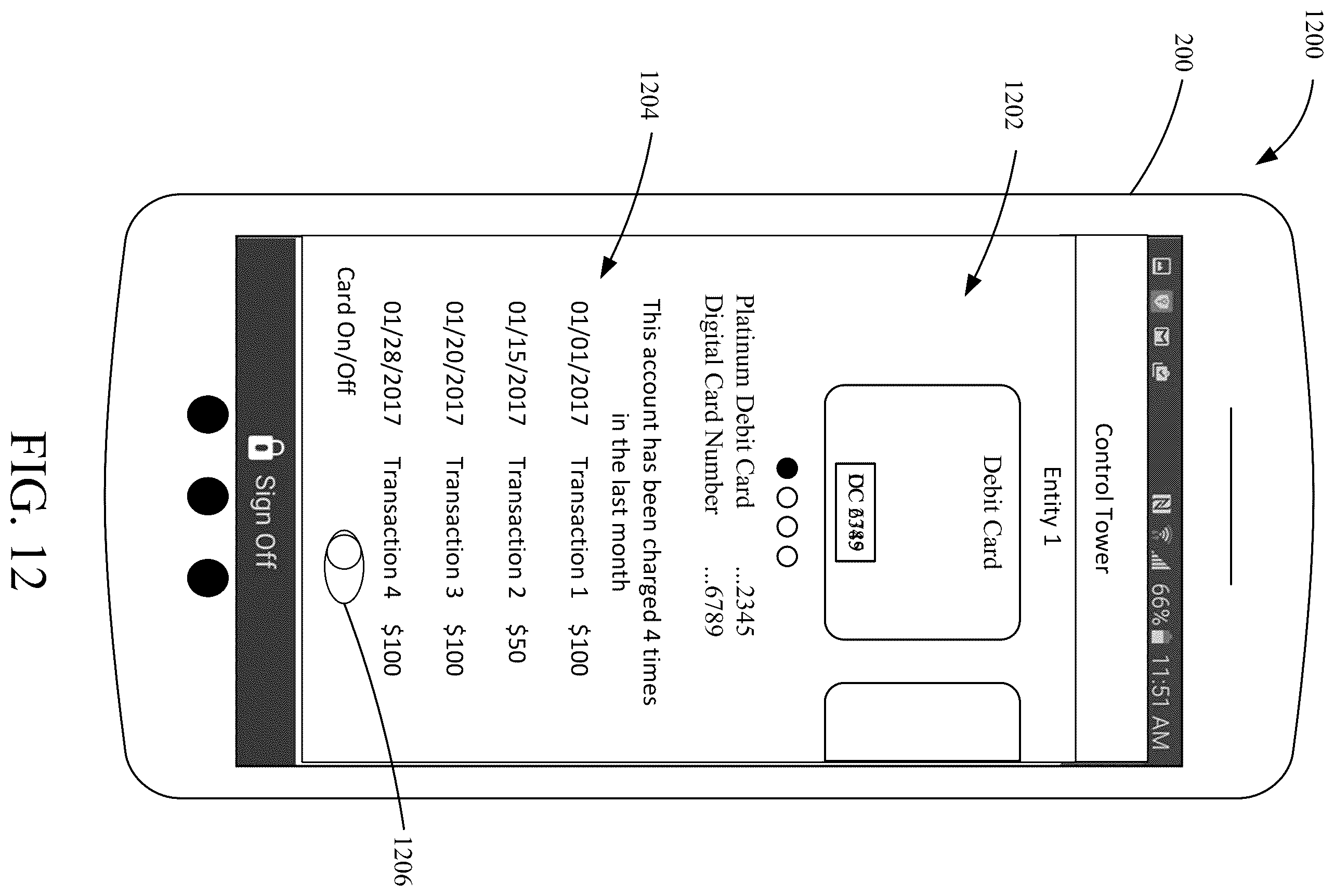 Patent US12174992 Figure 12 – Access control interface for managing entities and permissions