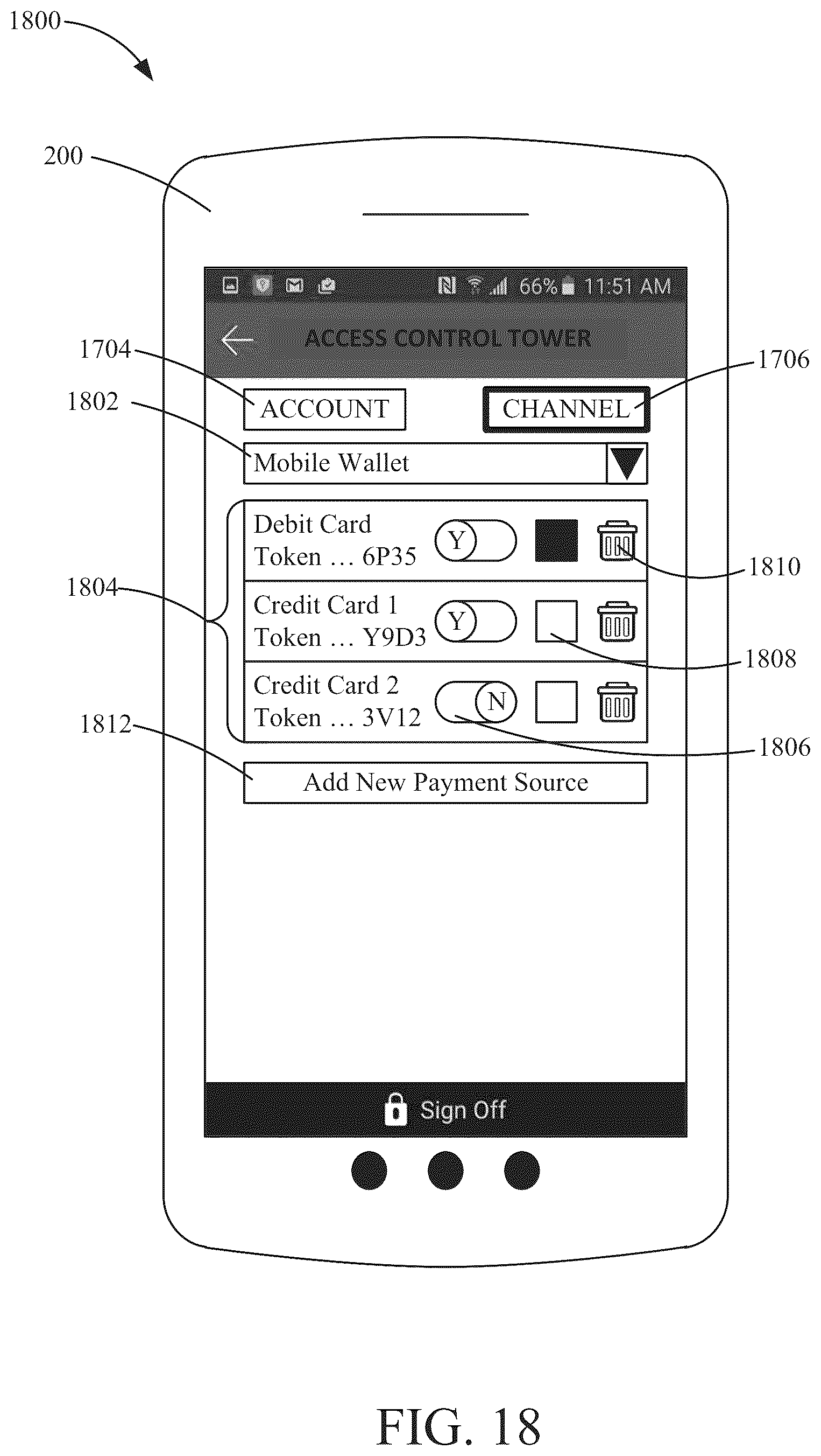 Patent US12174992 Figure 18 – Access control interface for managing entities and permissions