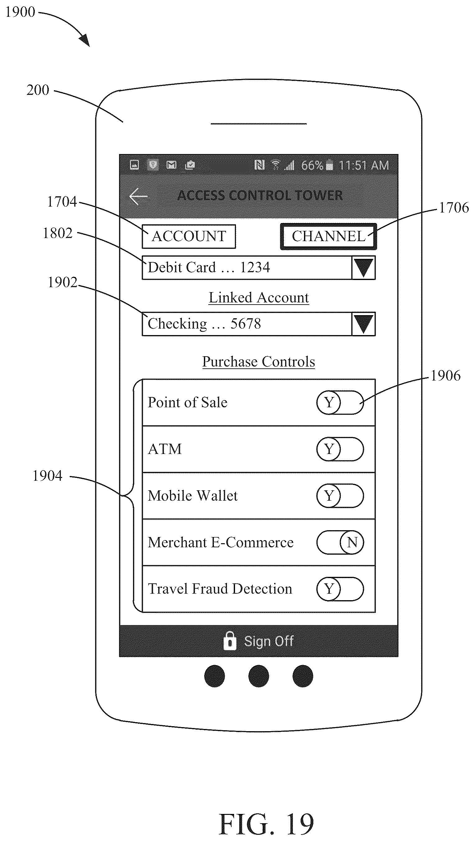 Patent US12174992 Figure 19 – Access control interface for managing entities and permissions