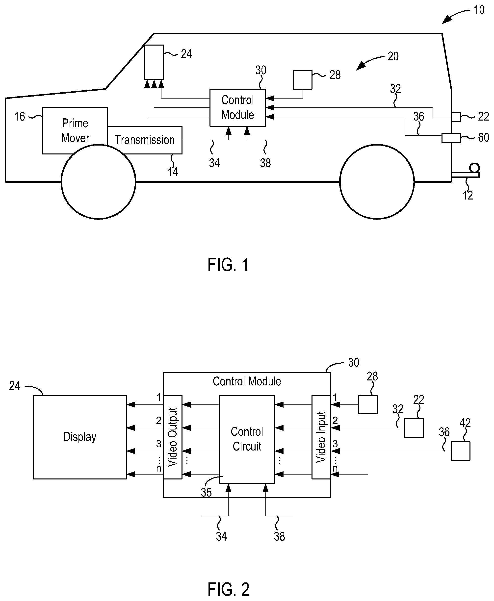 Patent US12184013 Figure 1 – Rear camera system for a vehicle with a trailer