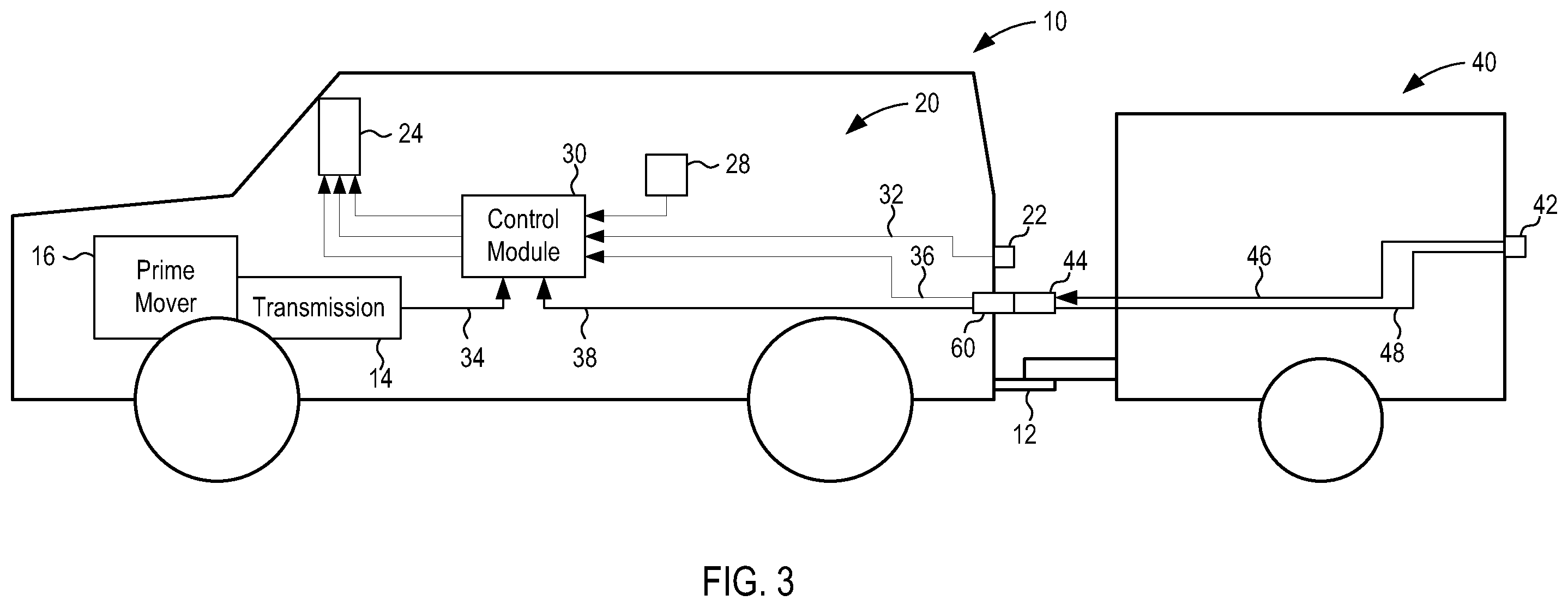 Patent US12184013 Figure 2 – Rear camera system for a vehicle with a trailer