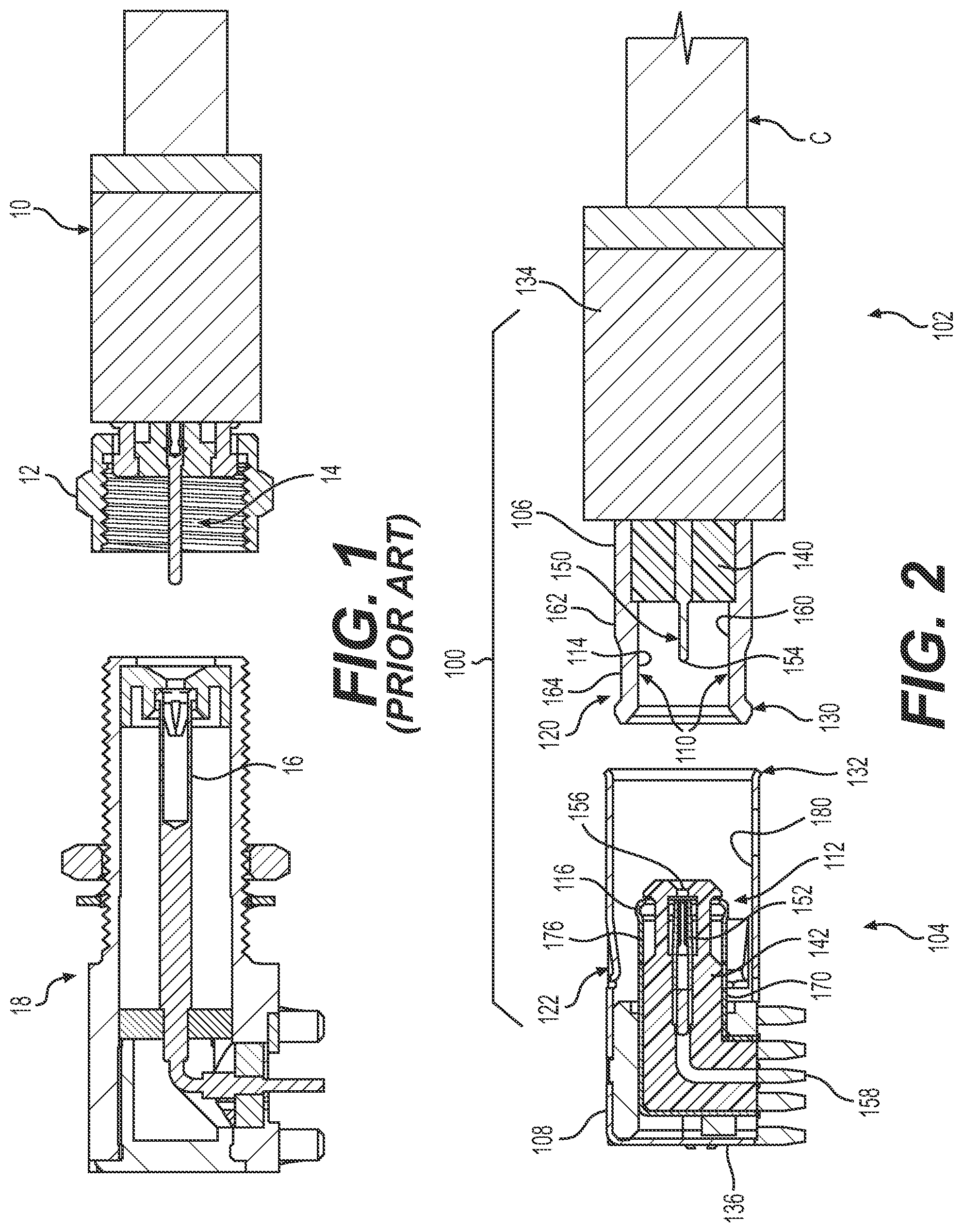 Patent US12184025 Figure 1 – High frequency electrical connector assembly