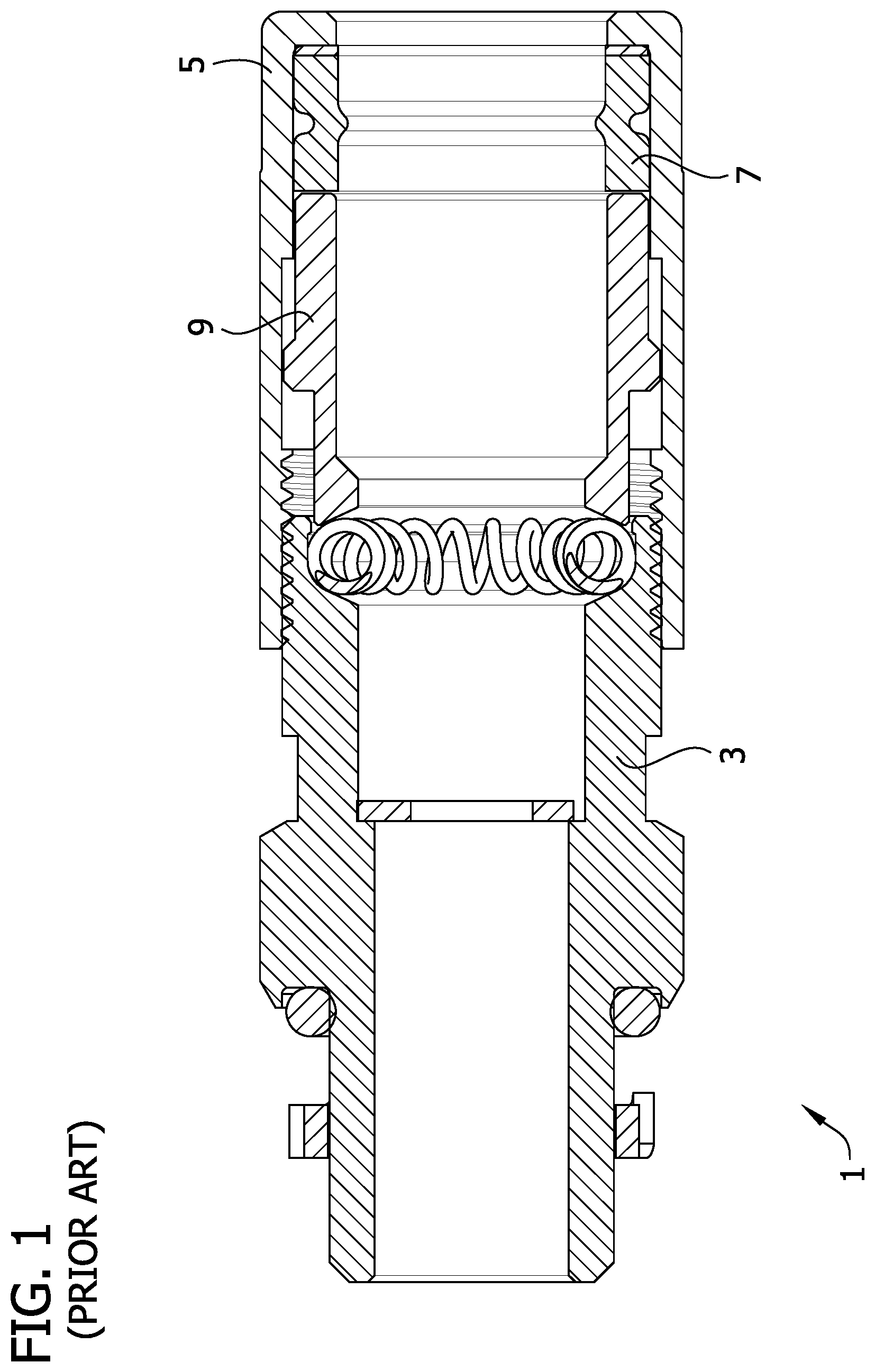 Patent US12184049 Figure 1 – Cable gland with compression limiting assembly