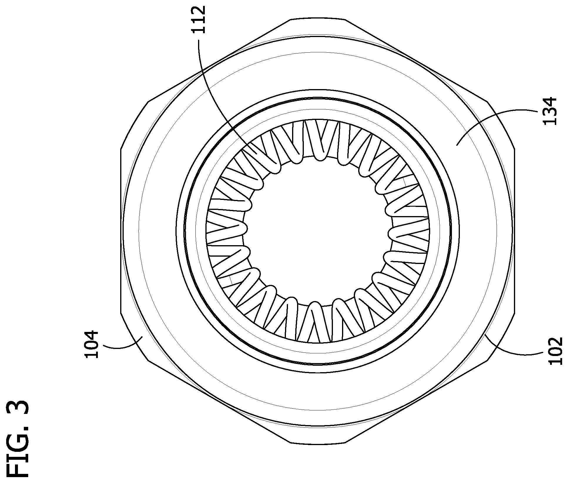 Patent US12184049 Figure 3 – Cable gland with compression limiting assembly