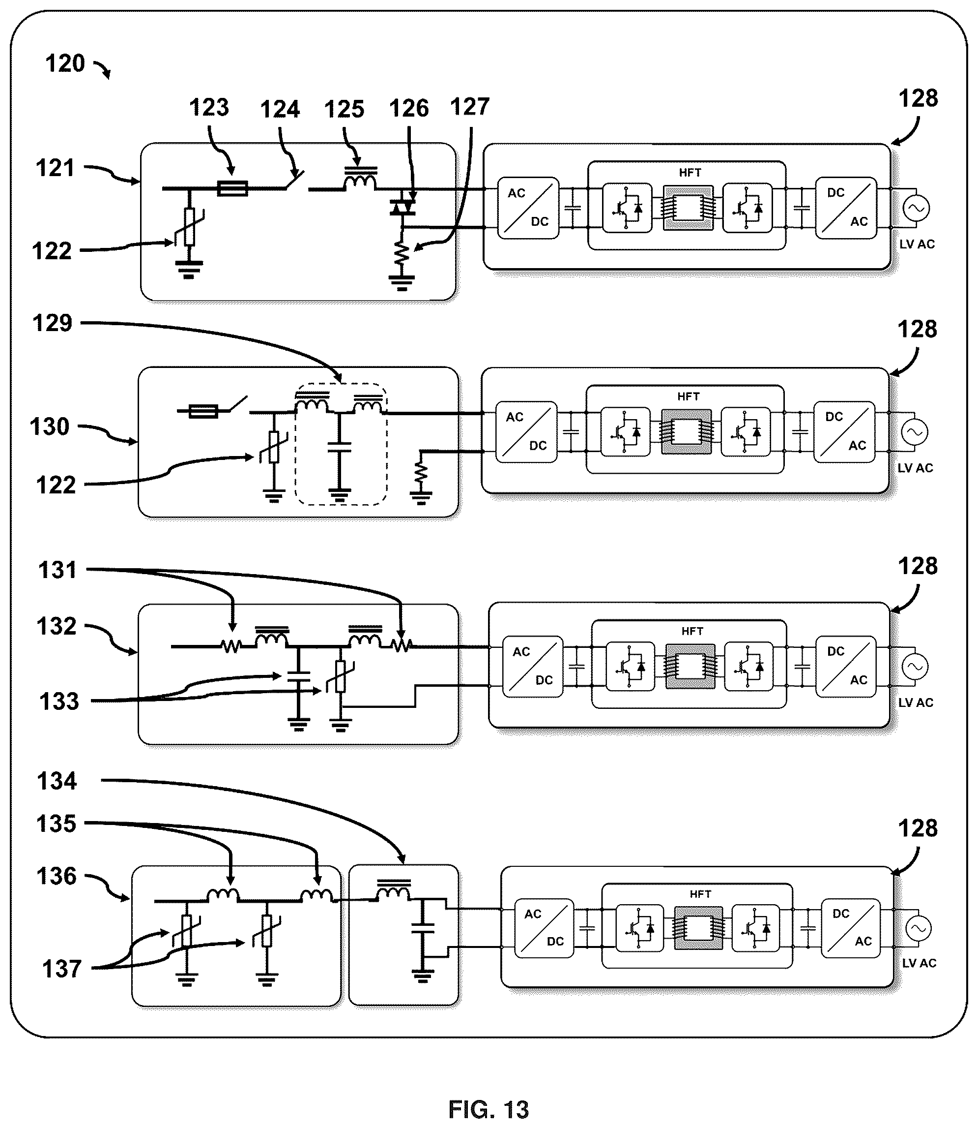 Patent US12184060 Figure 11 – Methods and systems for using solid state transformers to protect medium and low voltage electrical grids from extreme EMP transients