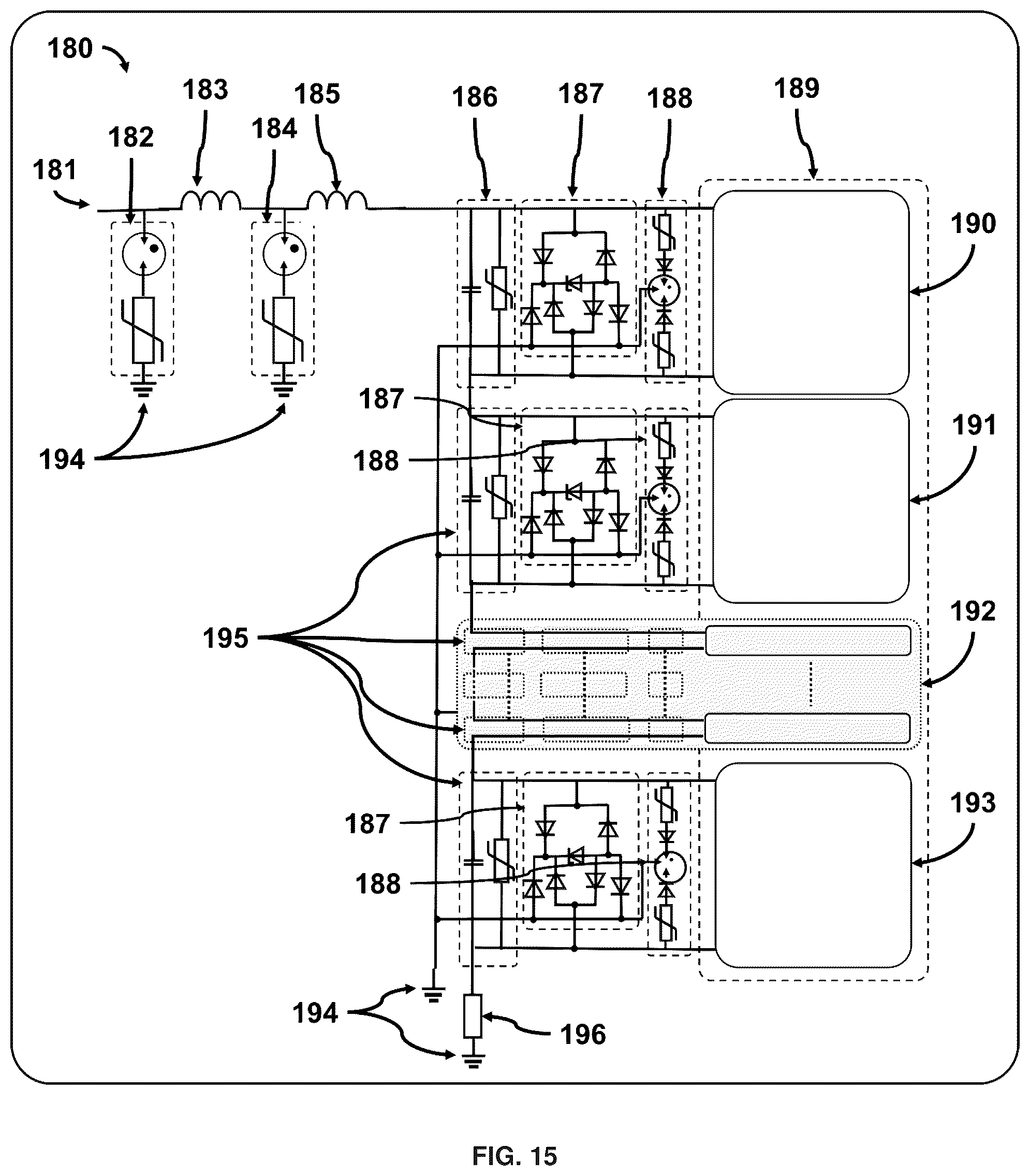 Patent US12184060 Figure 13 – Methods and systems for using solid state transformers to protect medium and low voltage electrical grids from extreme EMP transients