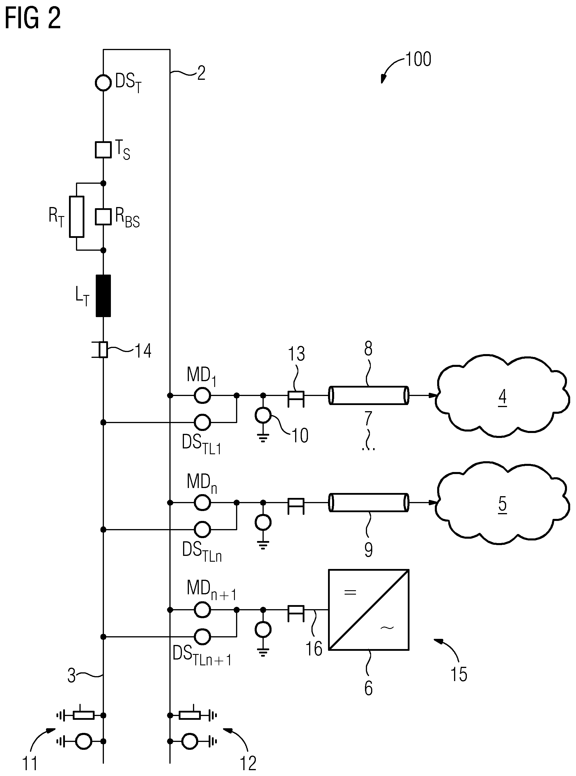 Patent US12184064 Figure 2 – Arrangement and method for connecting and/or disconnecting a plurality of dc sub-networks