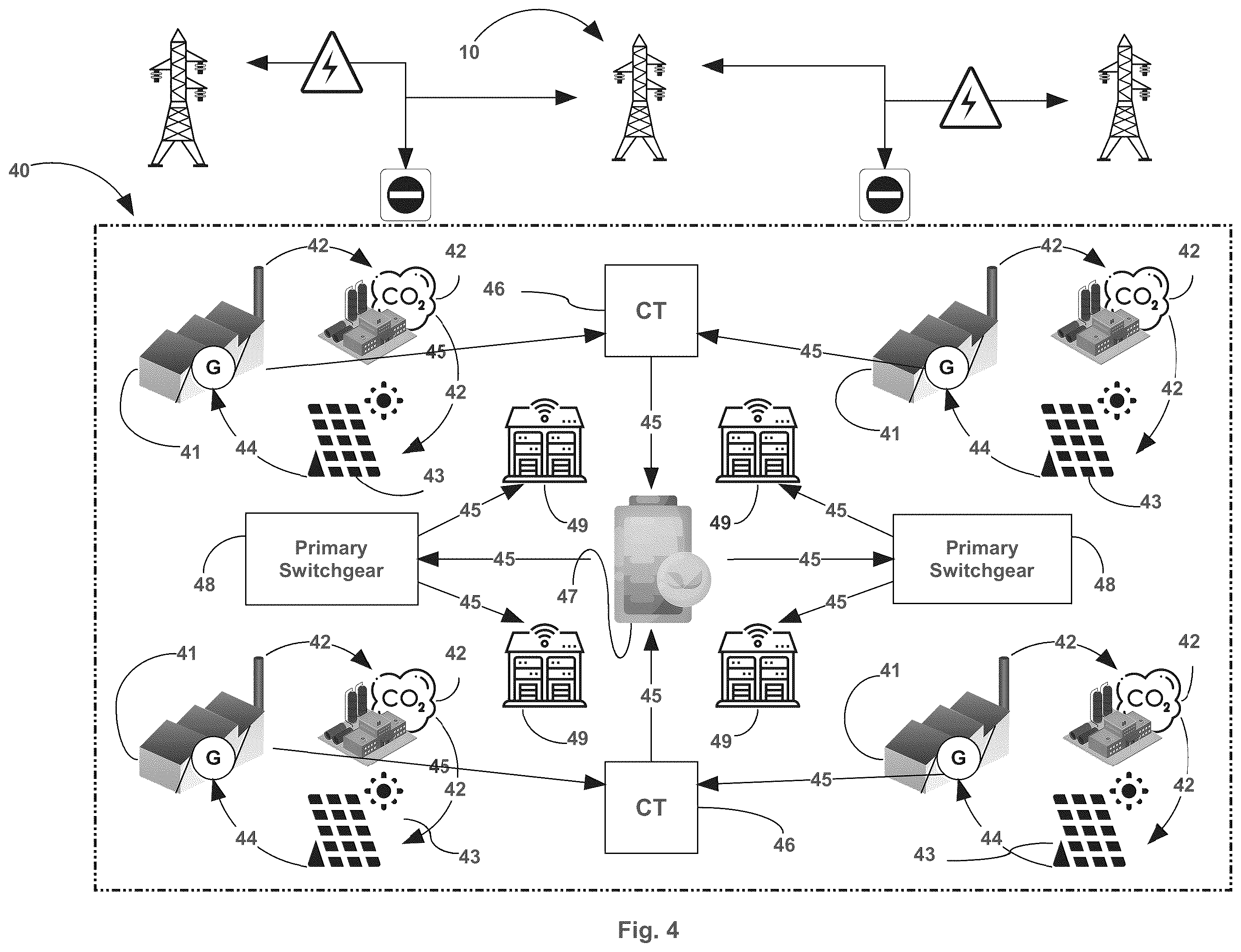 Patent US12184075 Figure 4 – Closed clean energy generation and reuse system for use in mission critical facilities