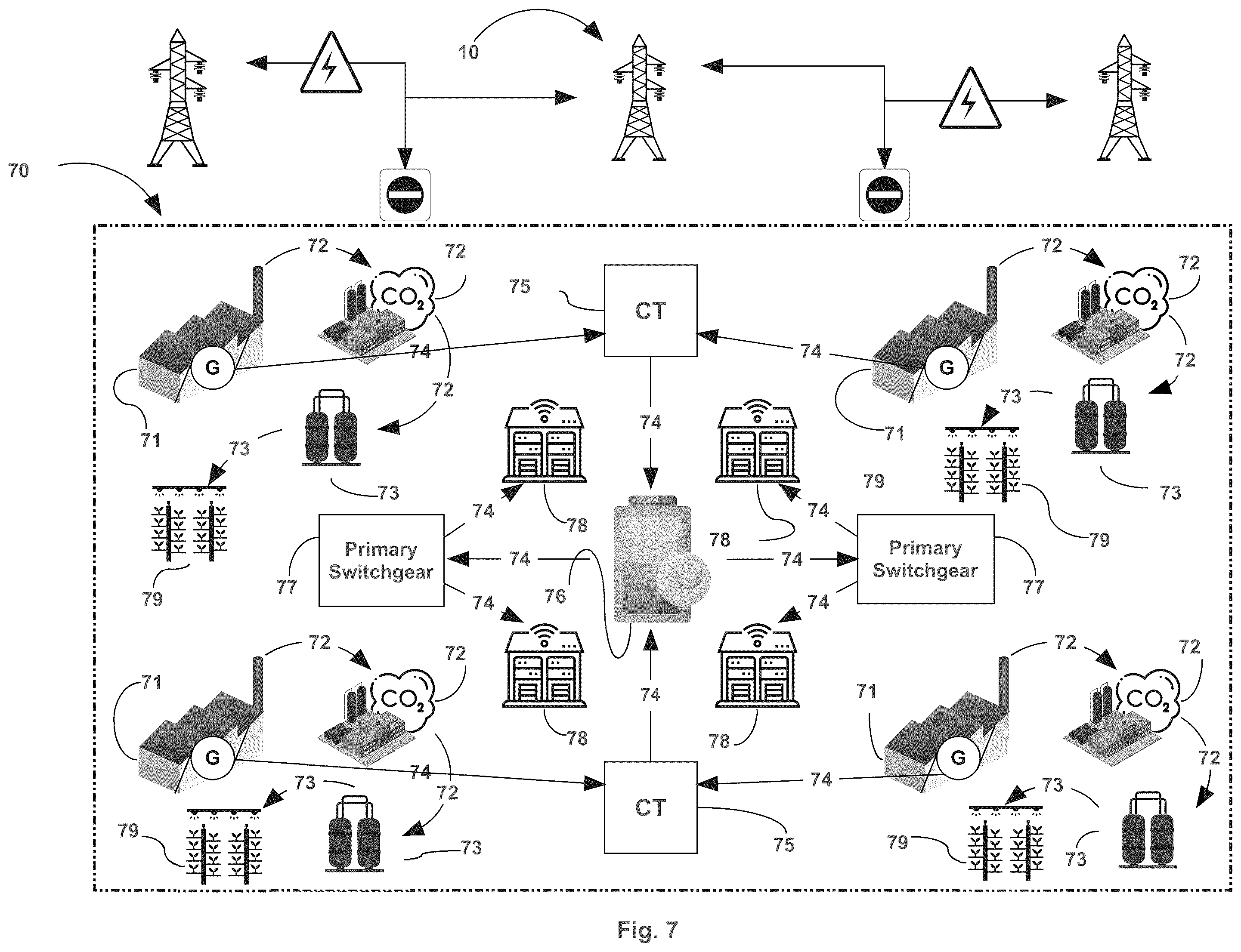 Patent US12184075 Figure 7 – Closed clean energy generation and reuse system for use in mission critical facilities