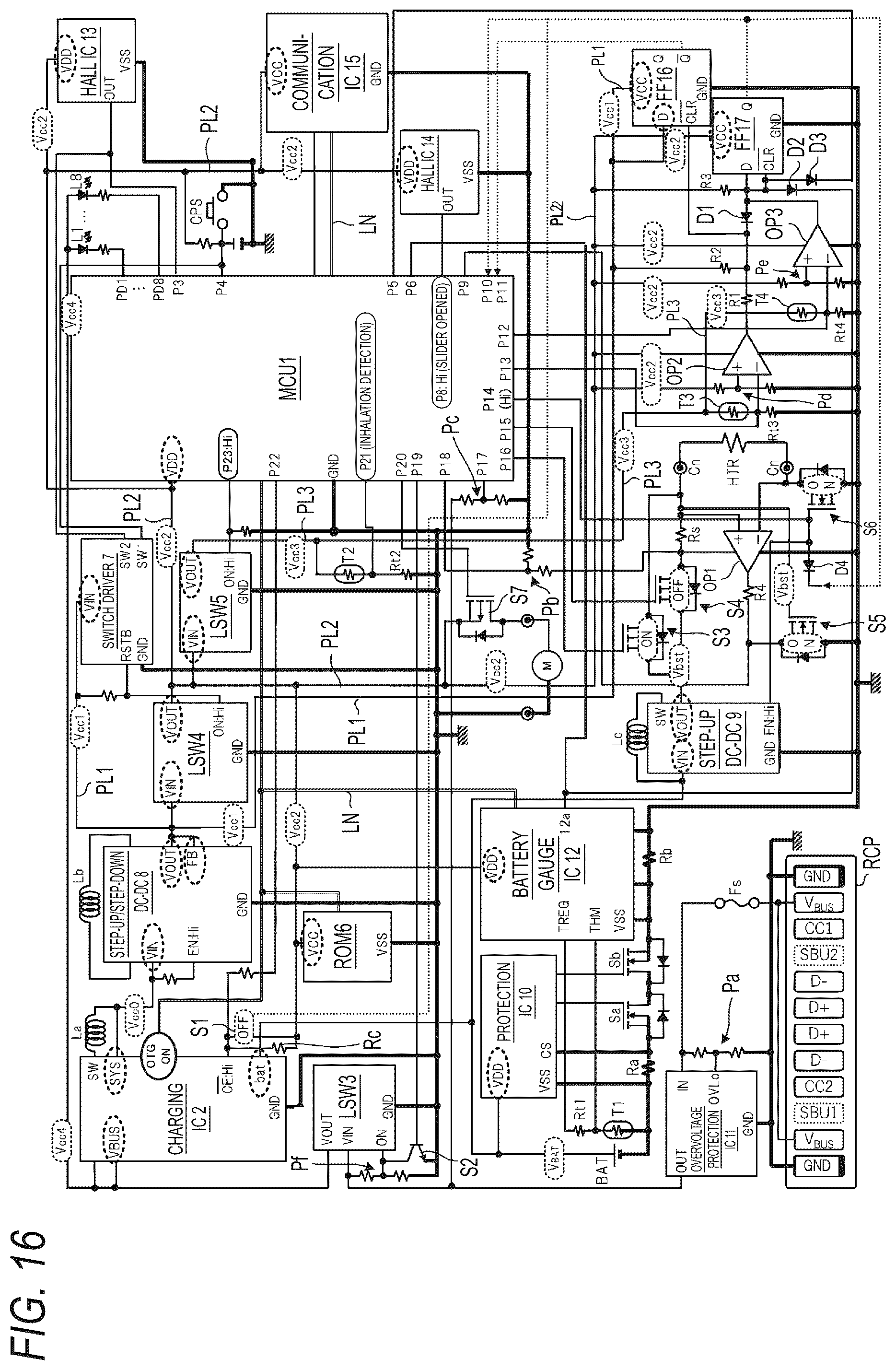 Patent US12184109 Figure 16 – Power supply unit for aerosol generation device