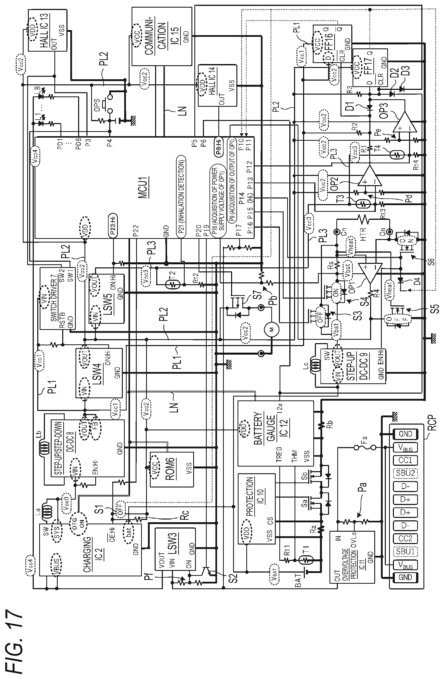 Patent US12184109 Figure 17 – Power supply unit for aerosol generation device