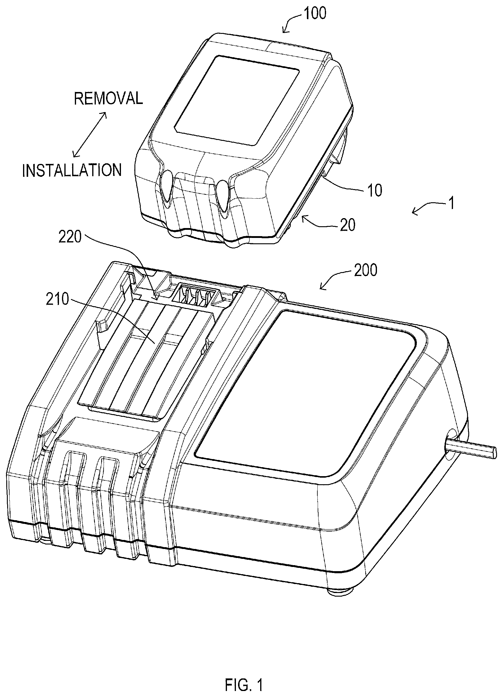 Patent US12184112 Figure 1 – Battery pack including function to stop charging in response to first or second condition