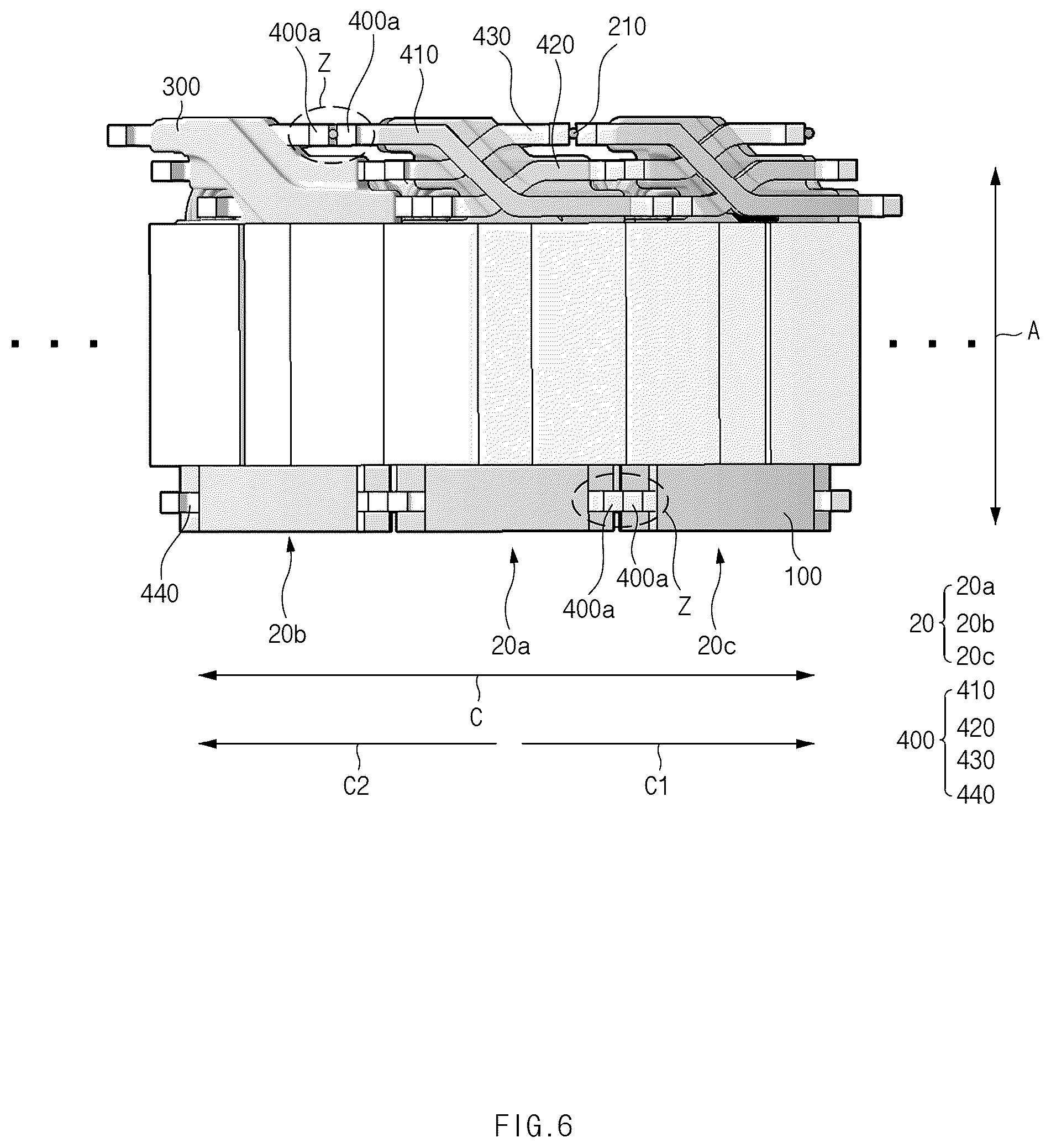 Patent US12184141 Figure 6 – Stator for motor and motor including the same