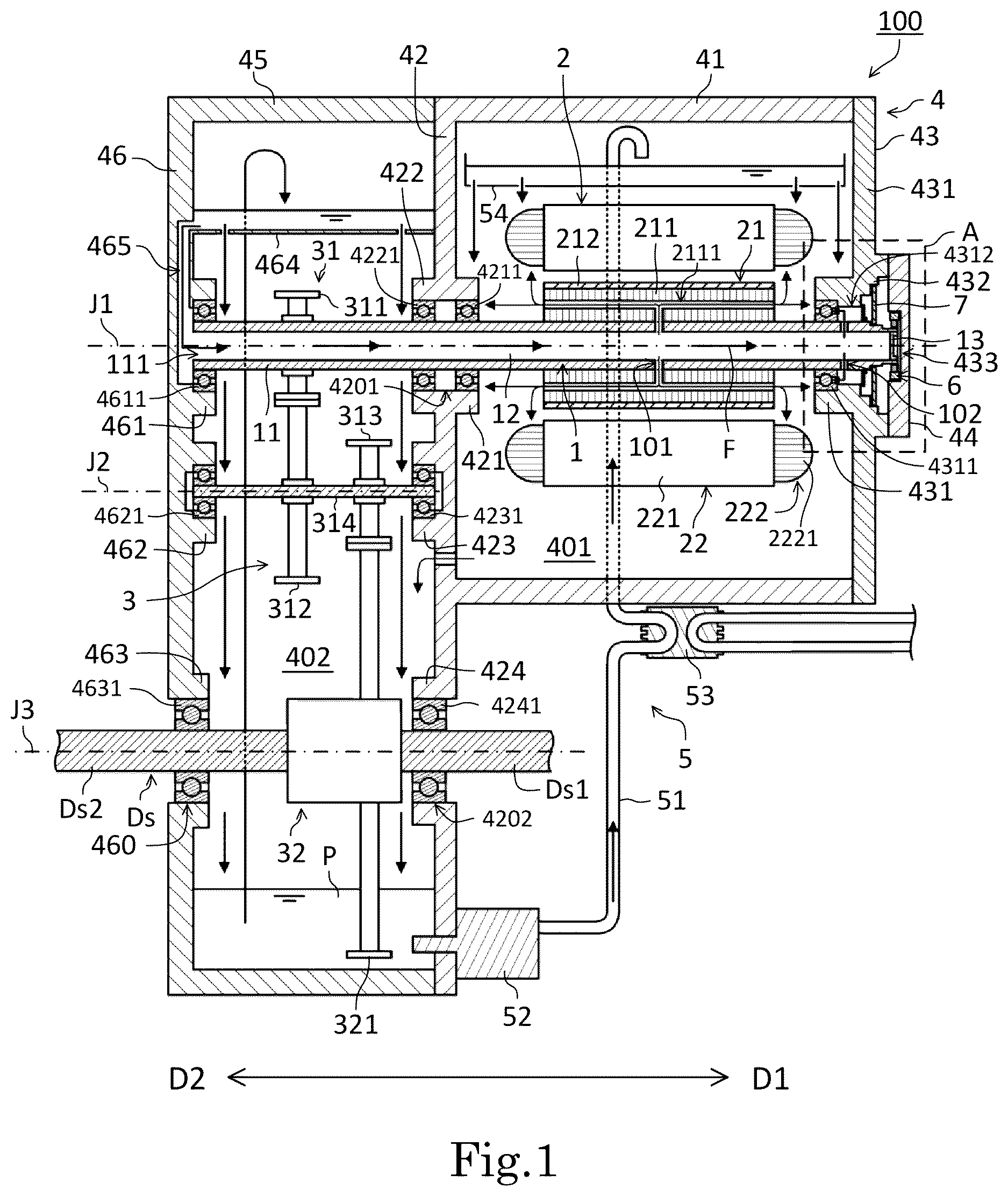 Patent US12184147 Figure 1 – Drive device and vehicle