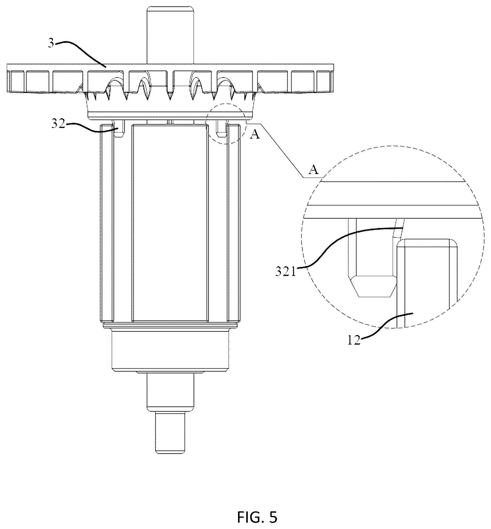 Patent US12184155 Figure 5 – Electric tool, electric motor and rotor assembly thereof