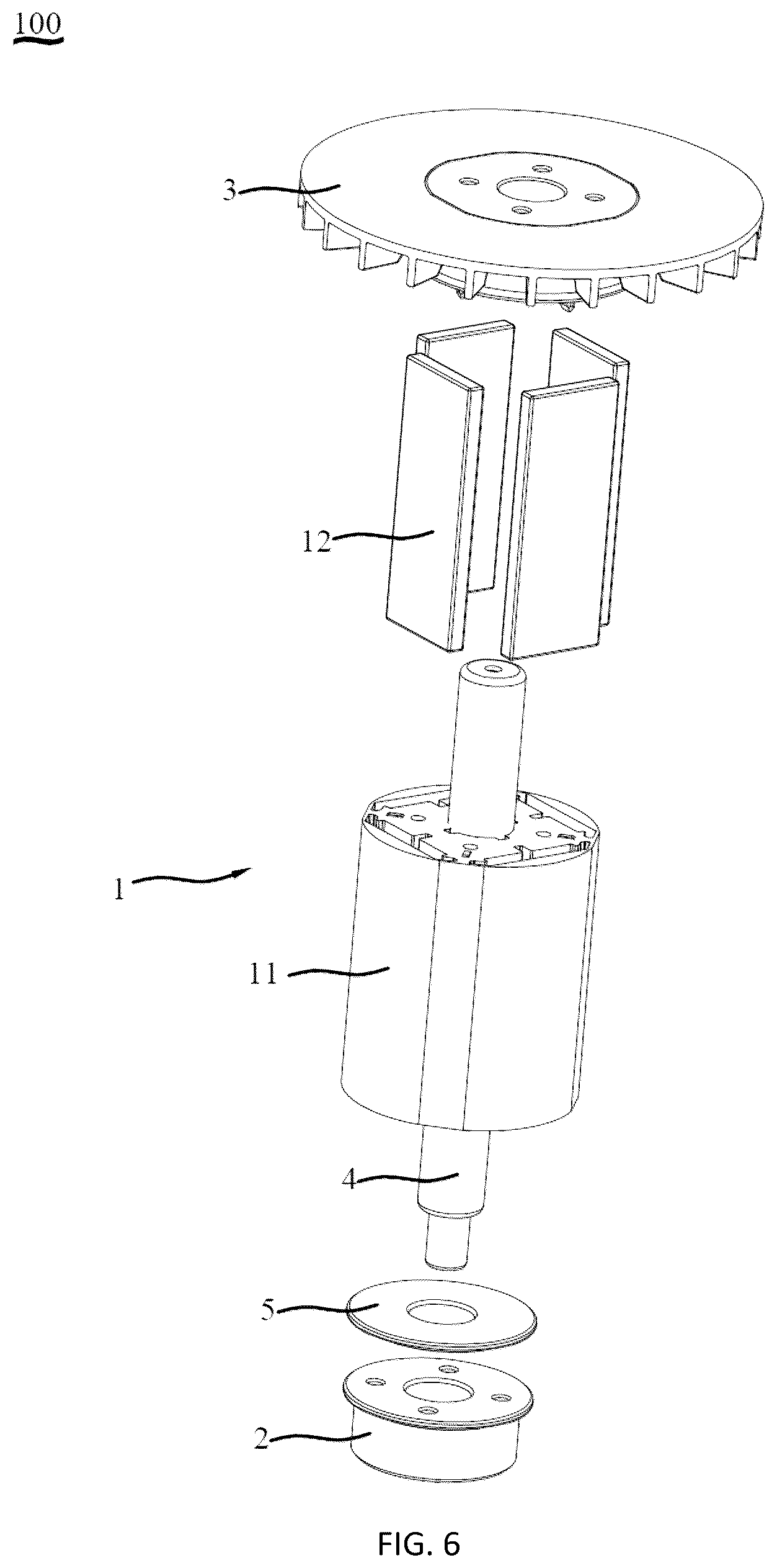 Patent US12184155 Figure 6 – Electric tool, electric motor and rotor assembly thereof