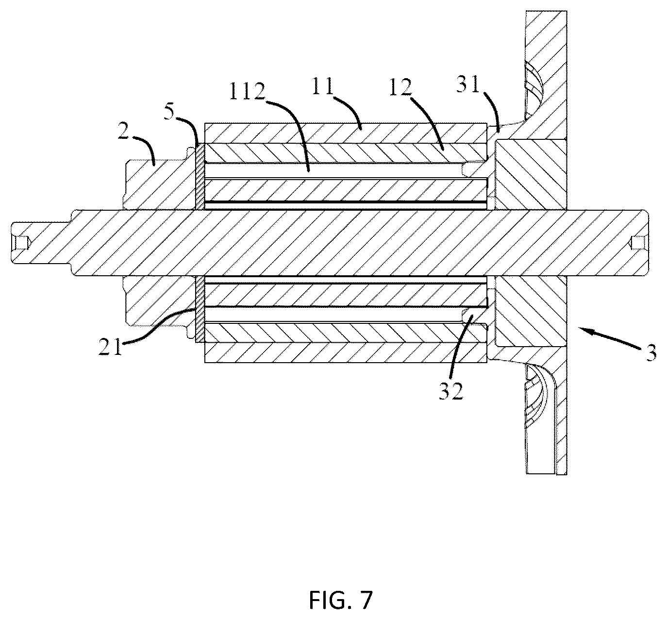 Patent US12184155 Figure 7 – Electric tool, electric motor and rotor assembly thereof