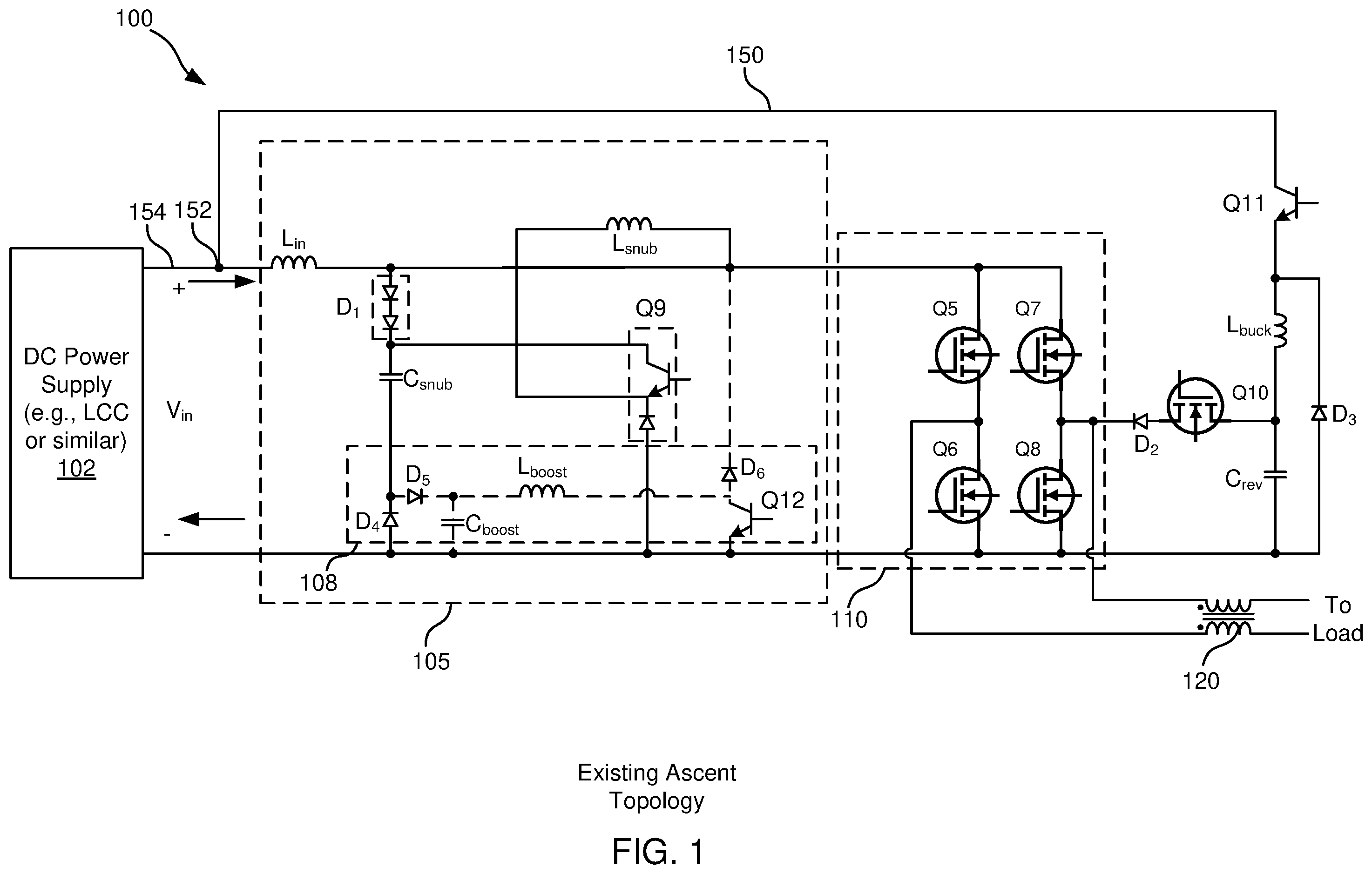 Patent US12184161 Figure 1 – Reduced ripple in switch mode power supply with snubber