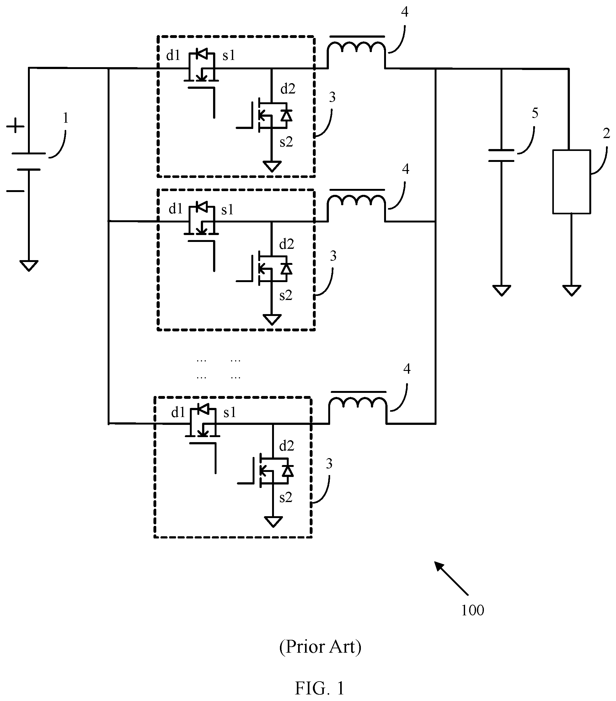 Patent US12184164 — Multi-phase buck converter circuit, fault detection method and apparatus thereof, and storage medium — Figure 1