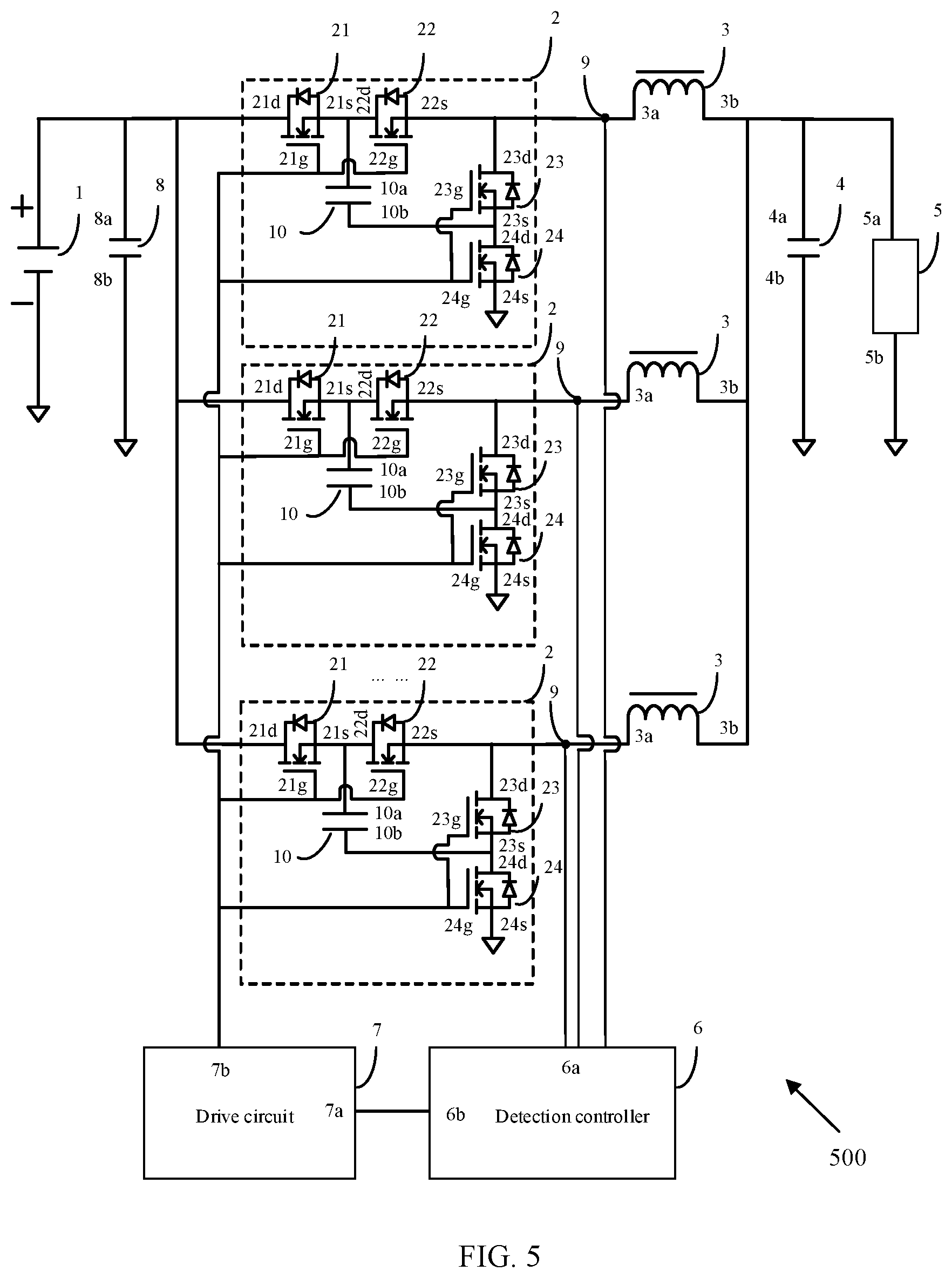Patent US12184164 Figure 5 – Multi-phase buck converter circuit, fault detection method and apparatus thereof, and storage medium