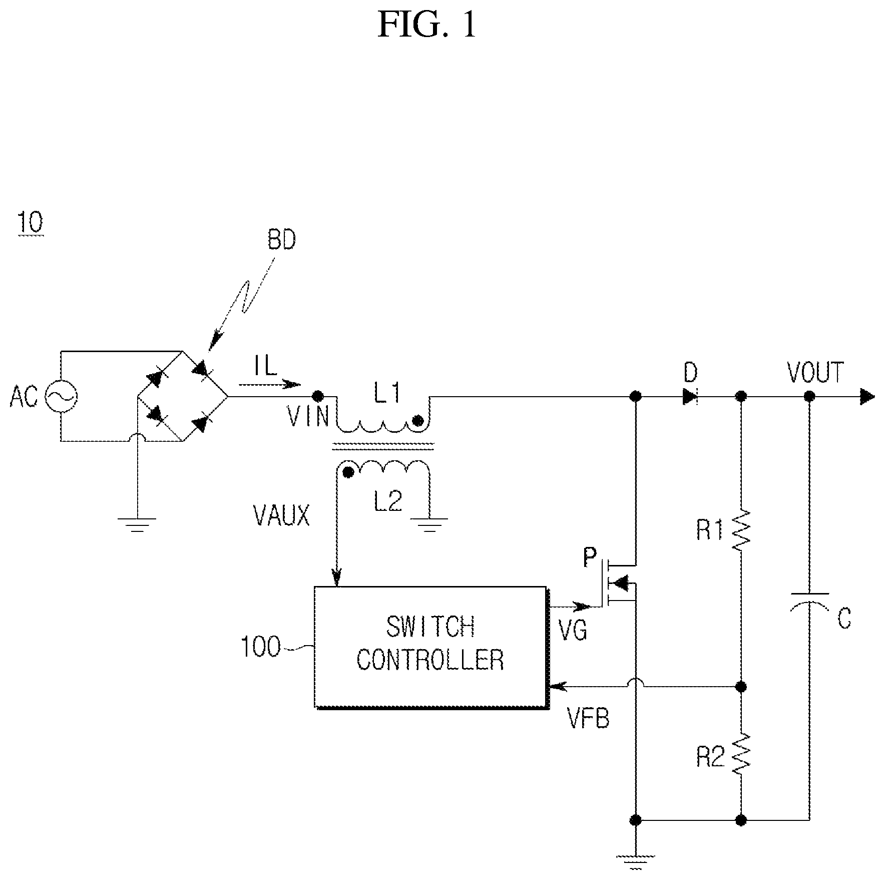 Patent US12184165 Figure 1 – Power factor correction circuit