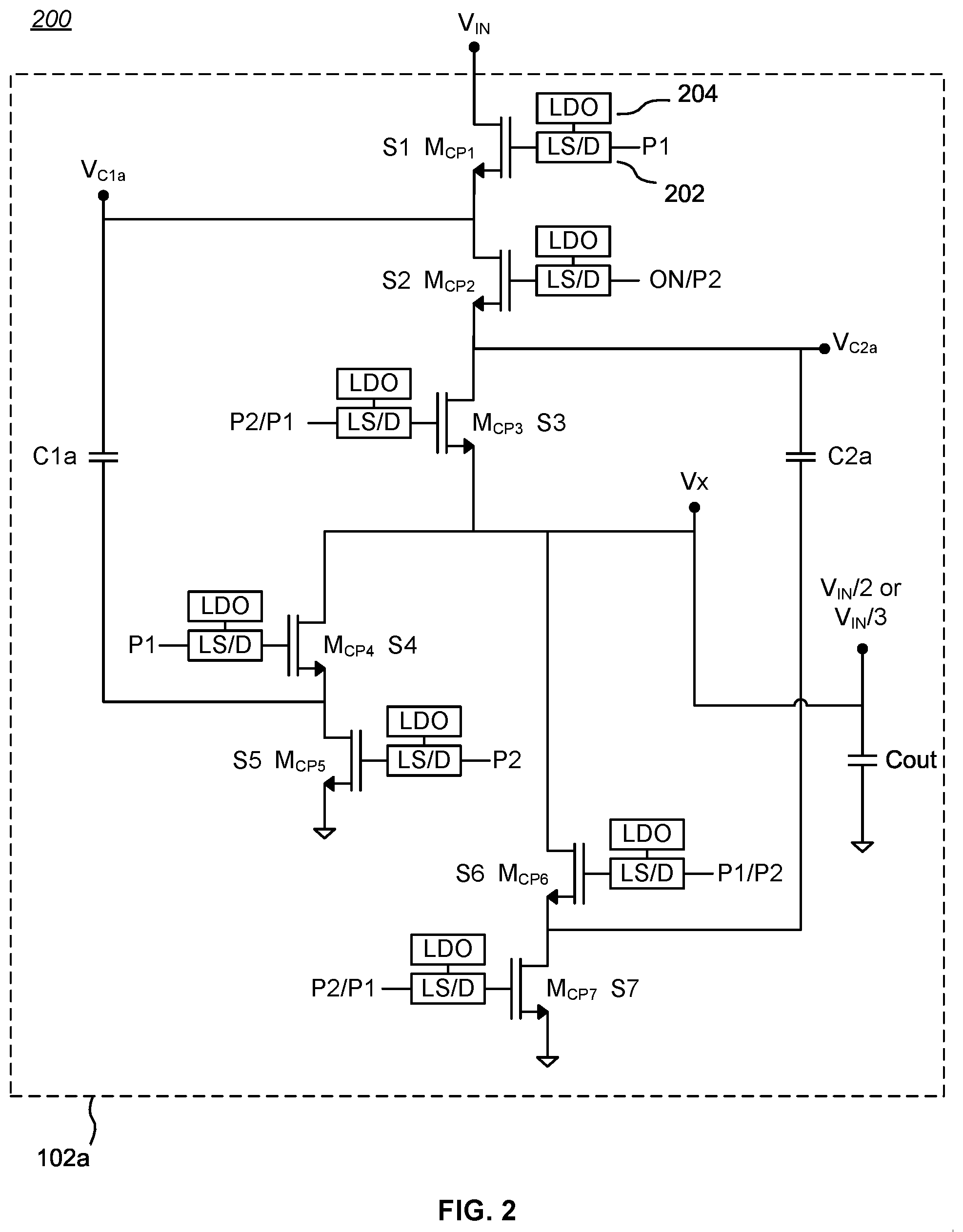 Patent US12184174 Figure 2 – Reduced gate drive for power converter with dynamically switching ratio