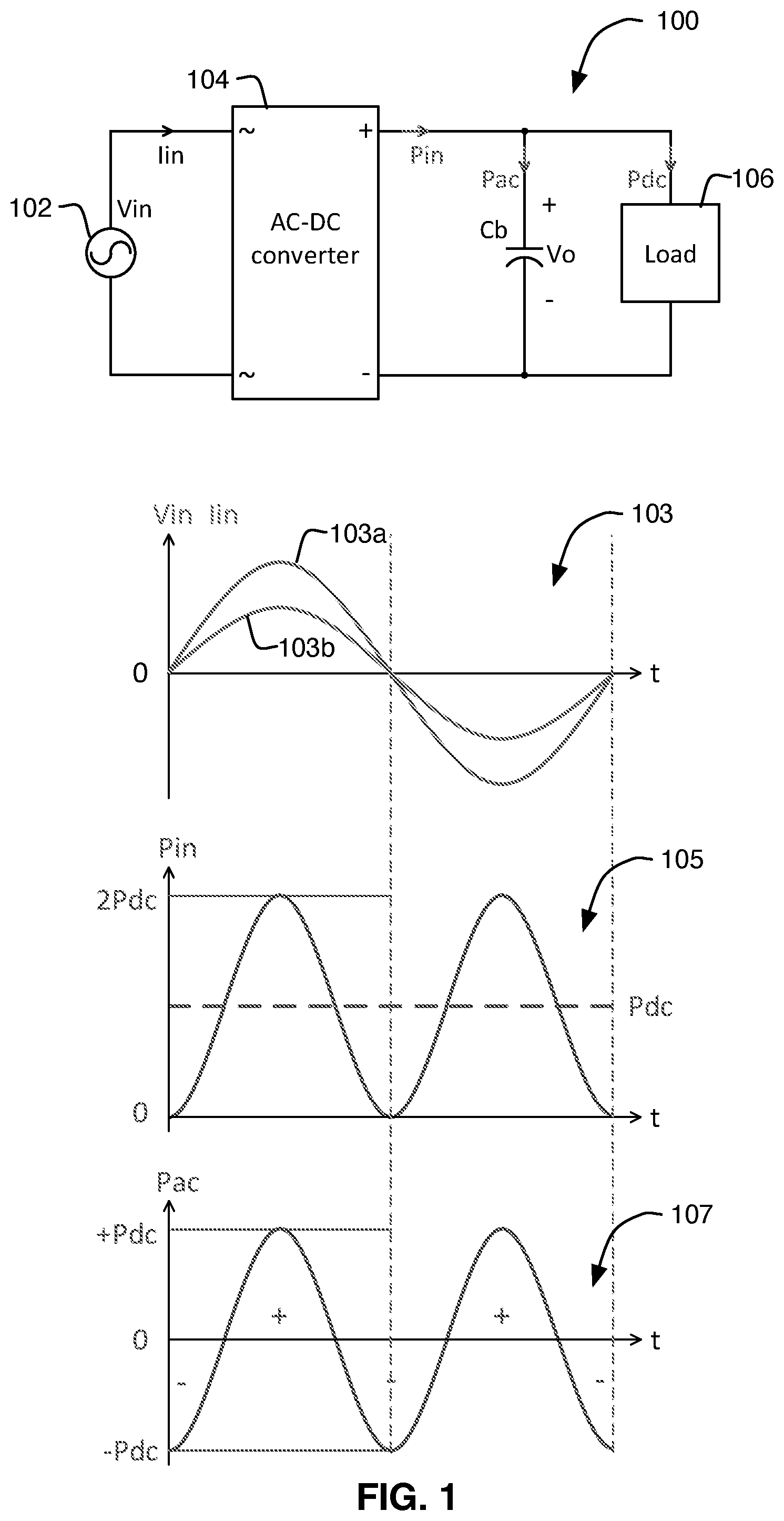 Patent US12184186 Figure 1 – Power supply with active power buffer