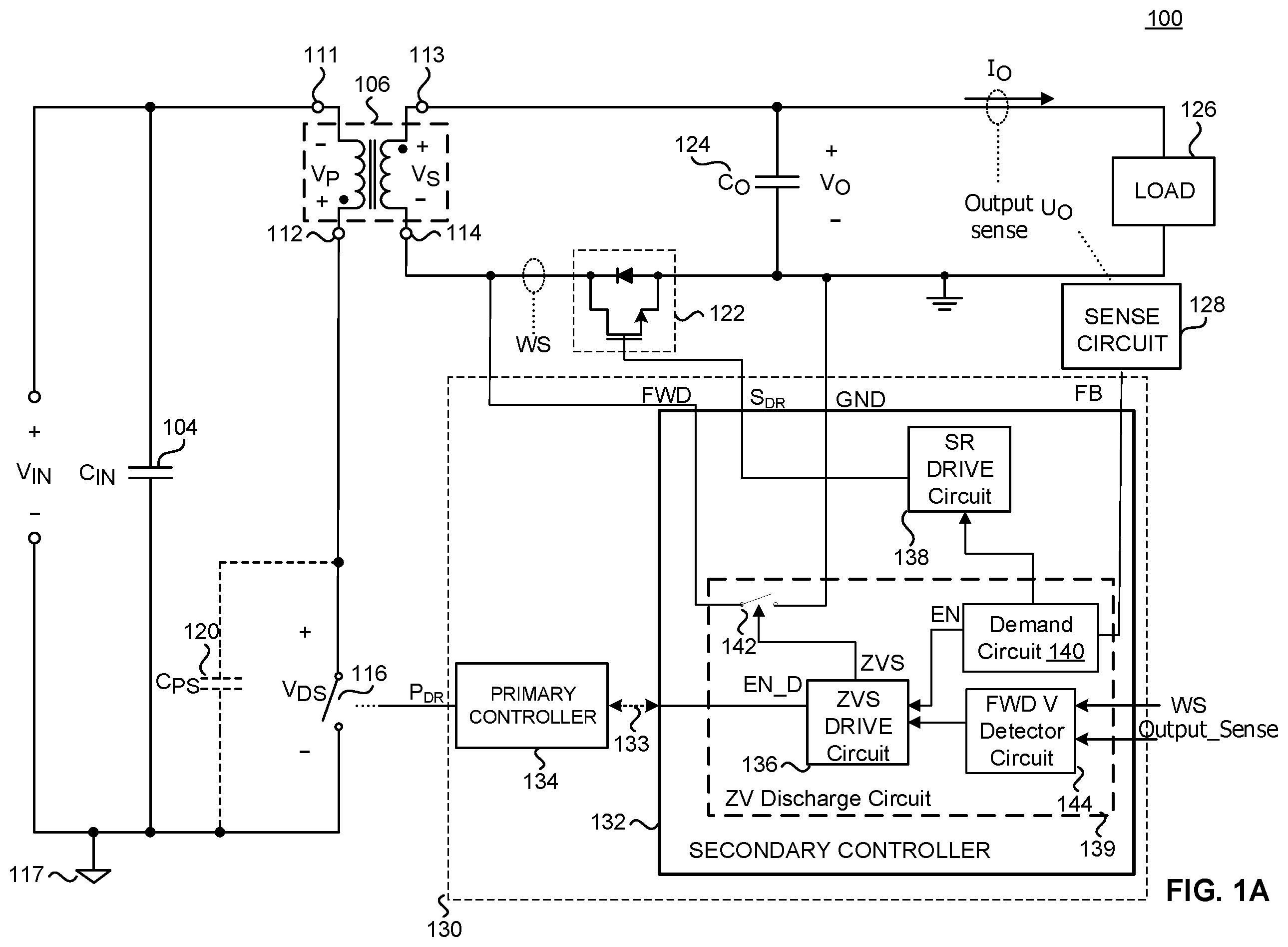 Patent US12184187 Figure 1 – Active reduced voltage switching using a supplemental switch