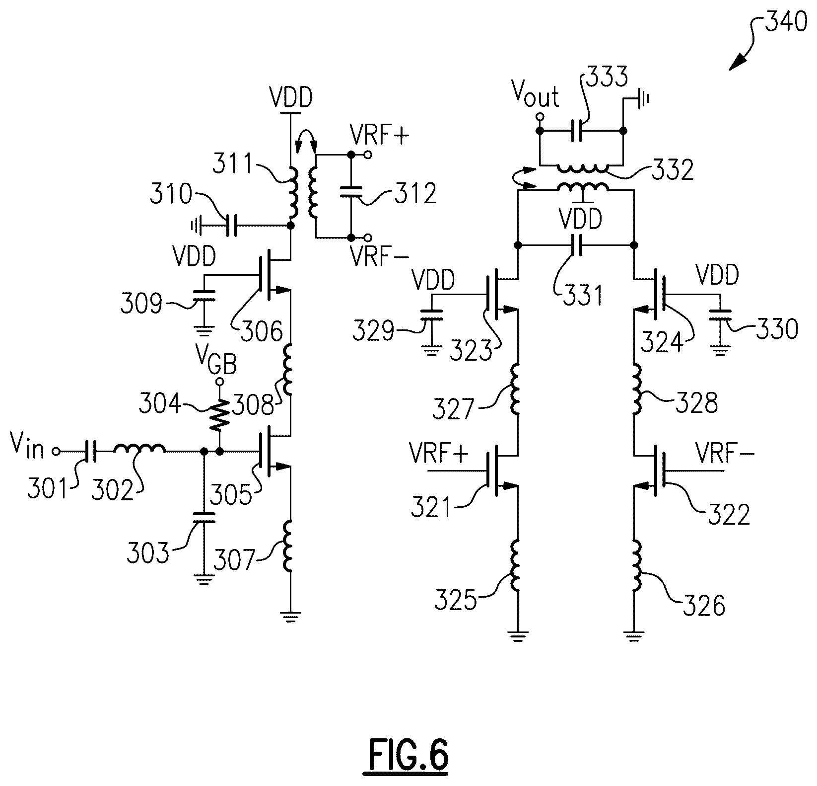 Patent US12184240 Figure 9 – Low noise amplifiers with low noise figure