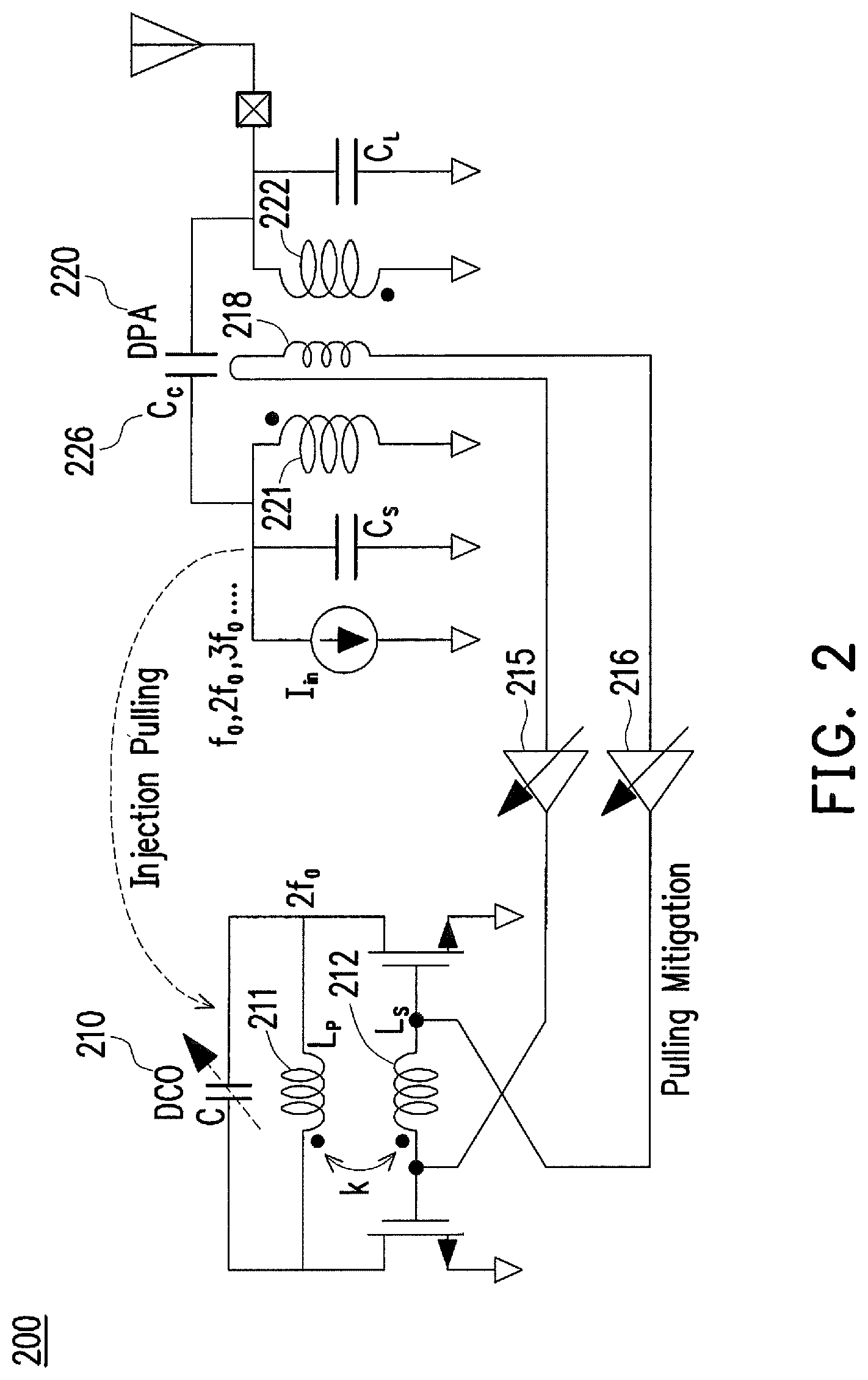 Patent US12184241 Figure 2 – Systems and methods for suppressing and mitigating harmonic distortion in a circuit