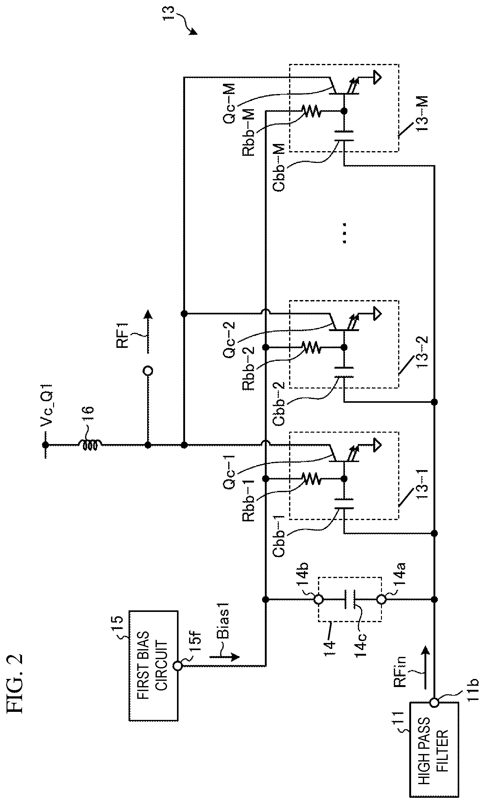 Patent US12184245 Figure 2 – Power amplifier circuit