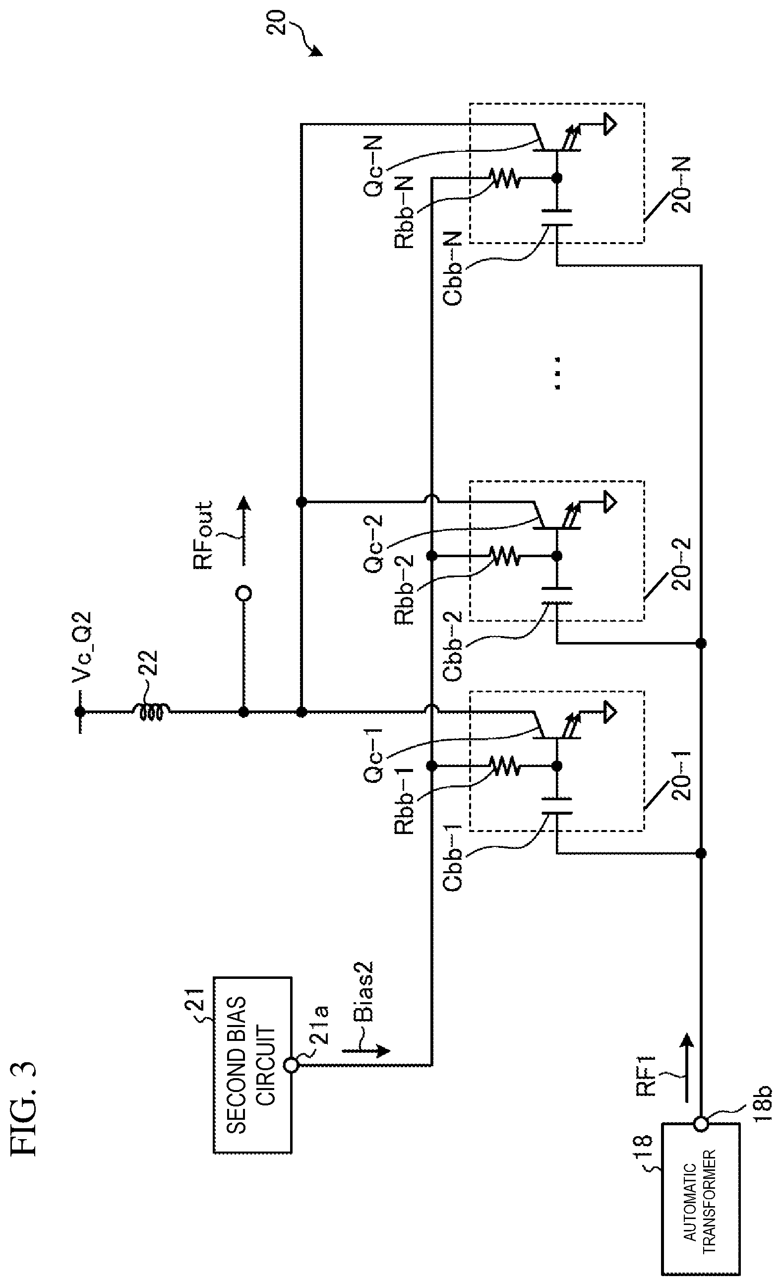 Patent US12184245 Figure 3 – Power amplifier circuit