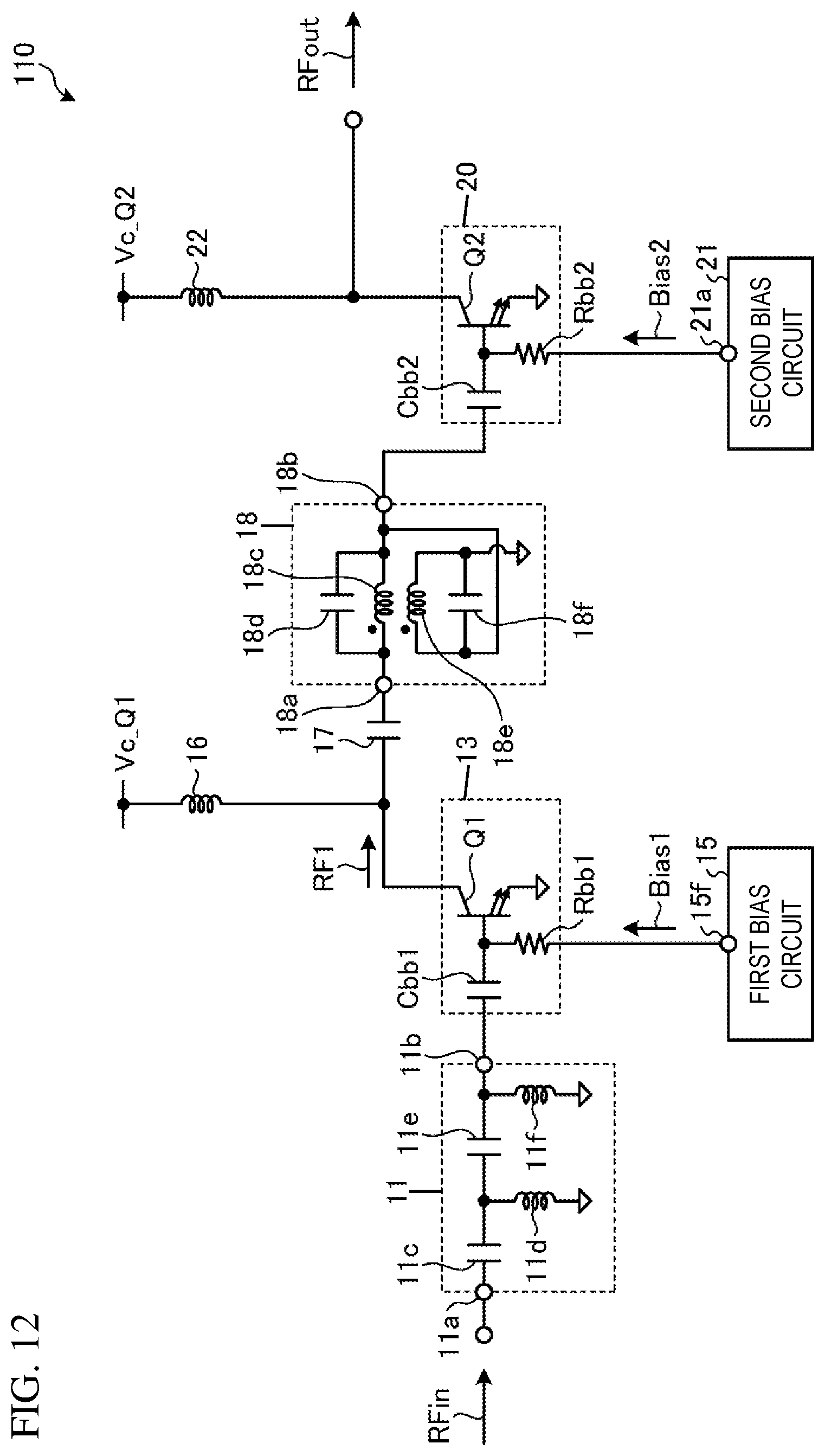 Patent US12184245 Figure 9 – Power amplifier circuit
