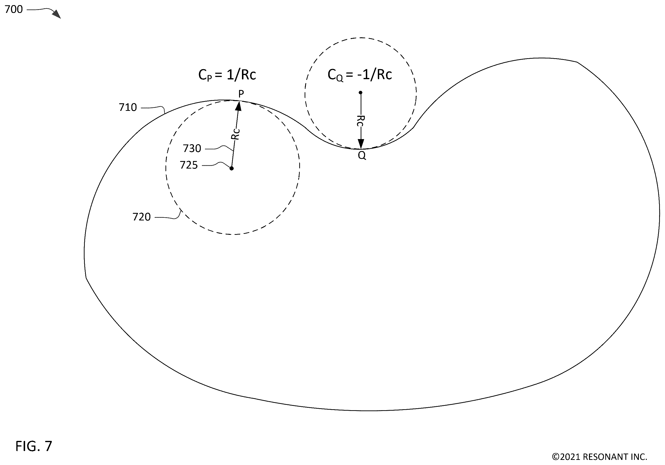 Patent US12184261 Figure 7 – Transversely-excited film bulk acoustic resonator with a cavity having round end zones