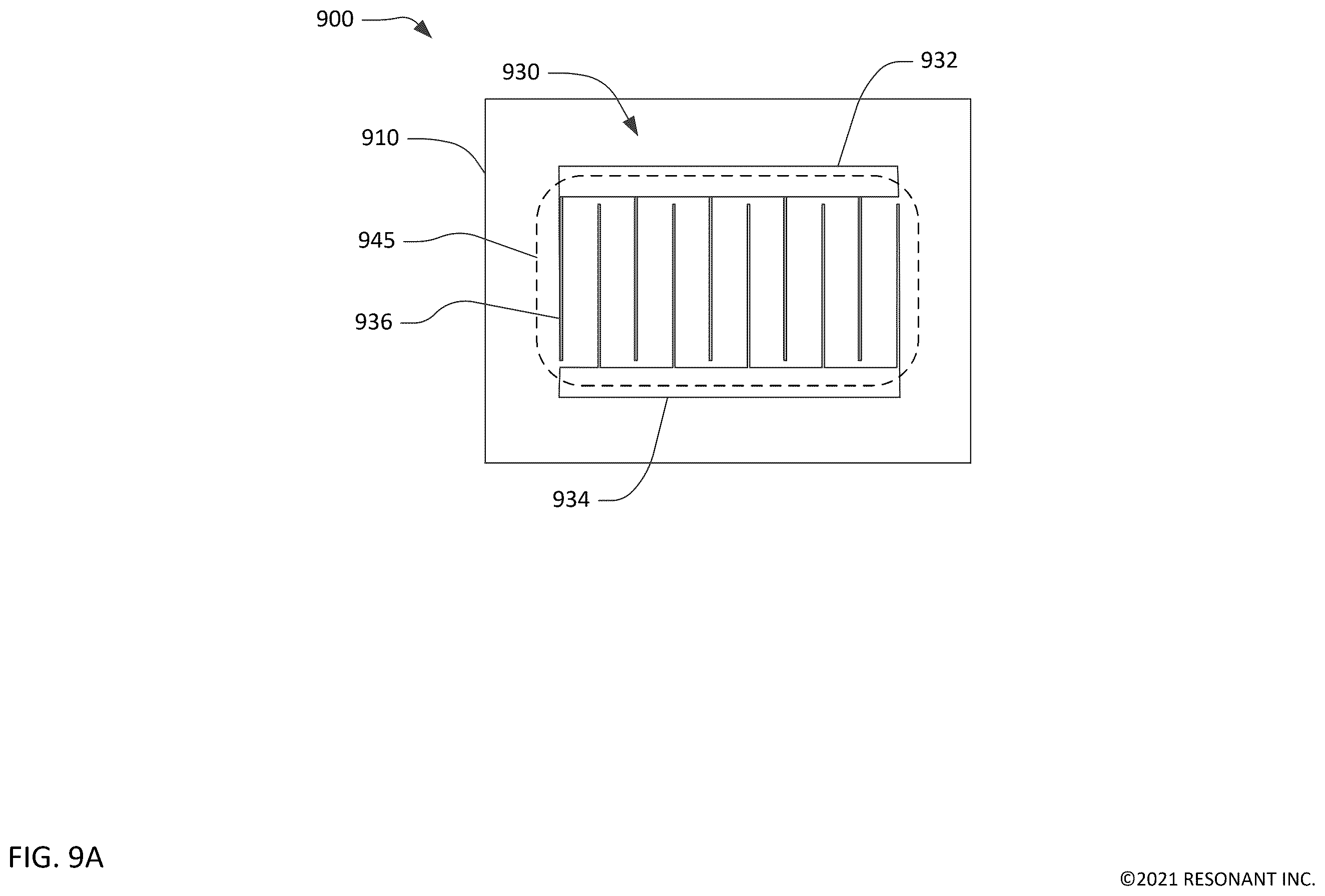 Patent US12184261 Figure 9 – Transversely-excited film bulk acoustic resonator with a cavity having round end zones