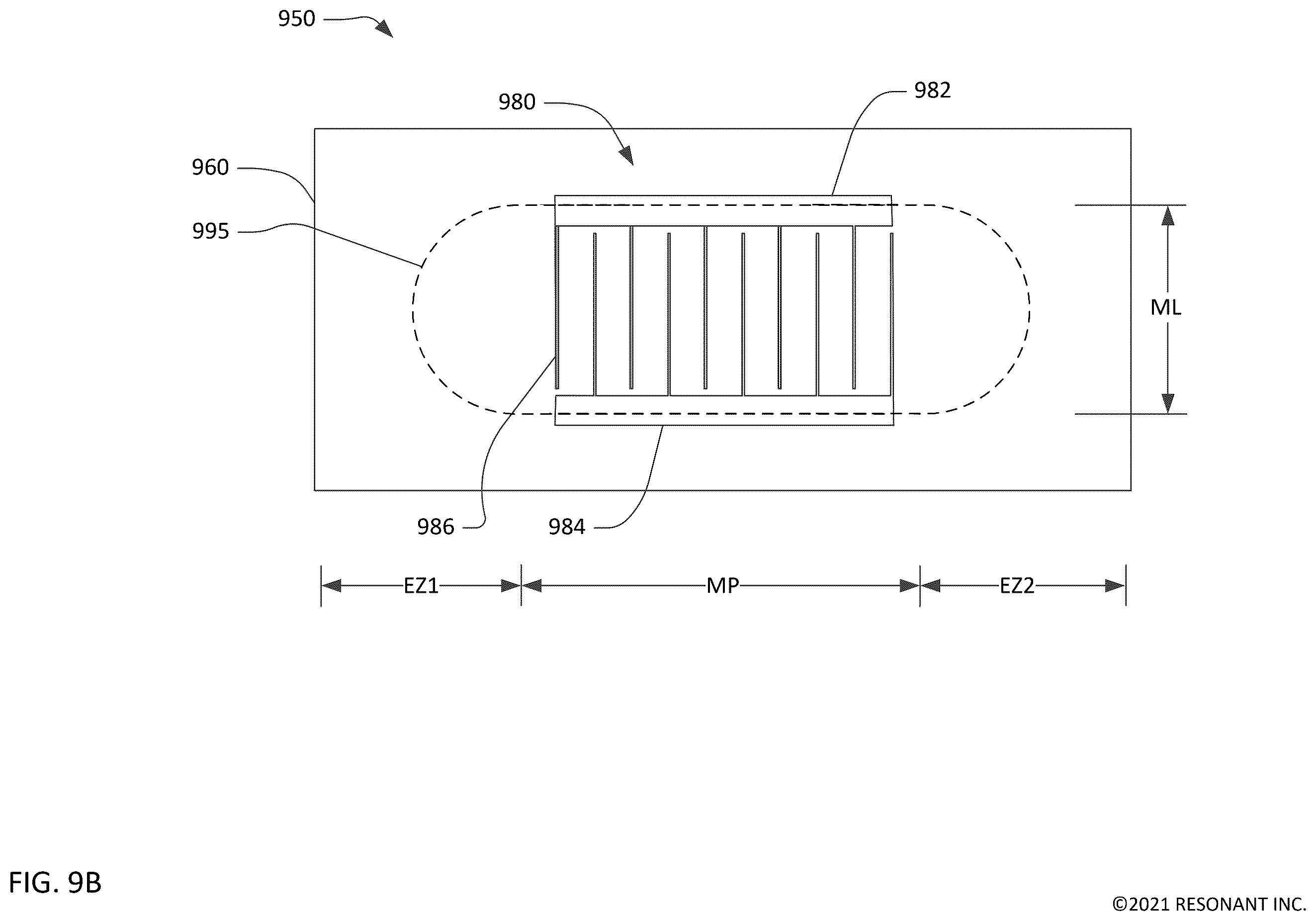 Patent US12184261 Figure 10 – Transversely-excited film bulk acoustic resonator with a cavity having round end zones