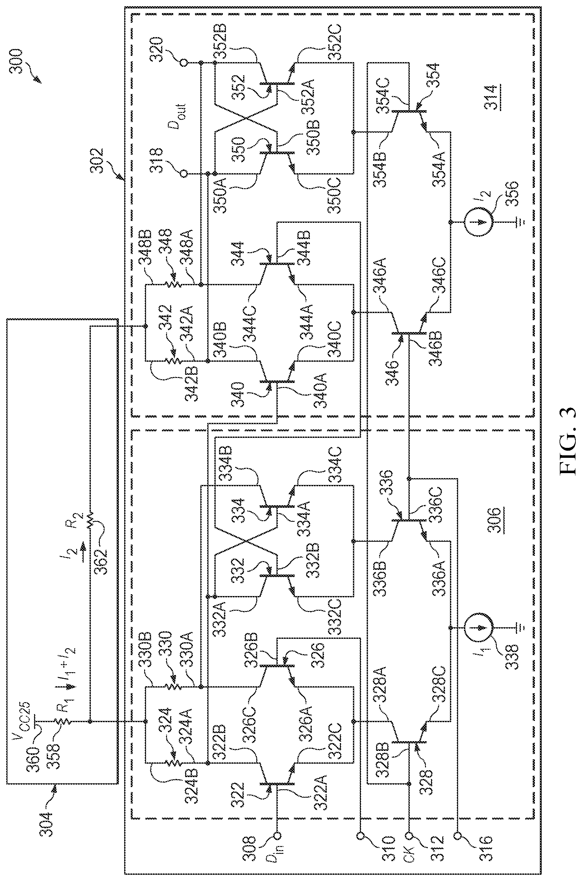Patent US12184279 Figure 3 – Methods and apparatus to perform CML-to-CMOS deserialization