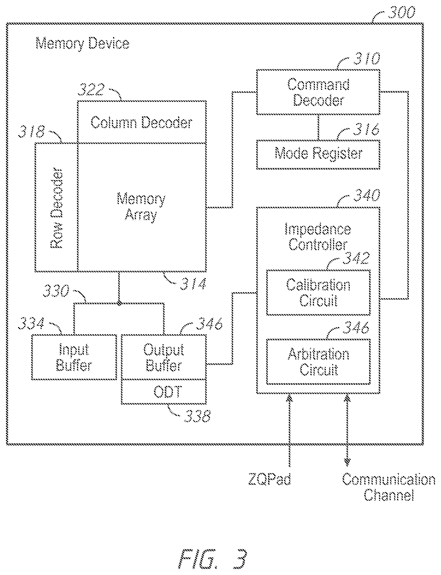 Patent US12184280 Figure 3 – Apparatuses and methods for identifying memory devices of a semiconductor device sharing an external resistance