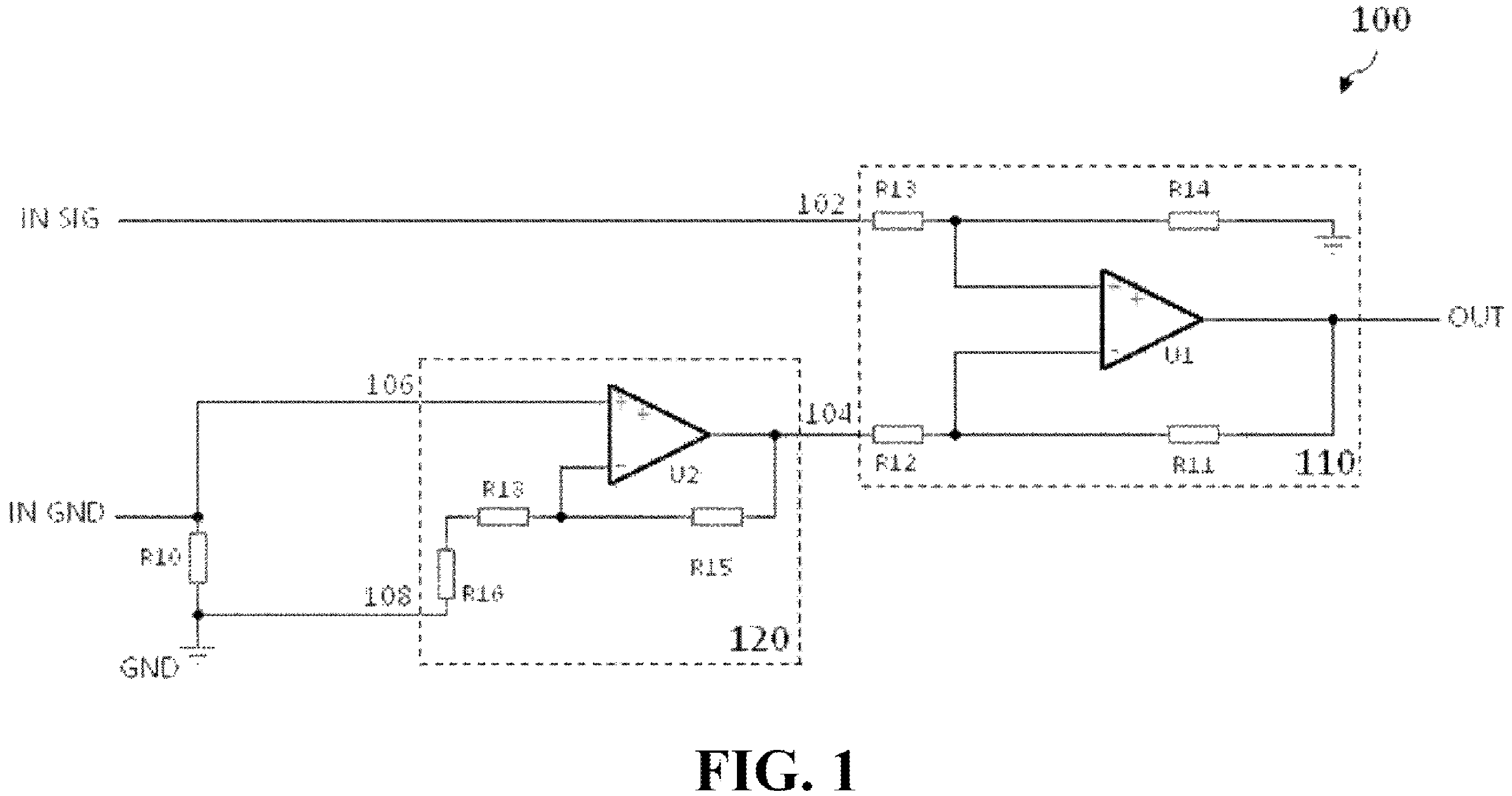 Patent US12184303 Figure 1 – Single-ended analog signal receiver apparatus