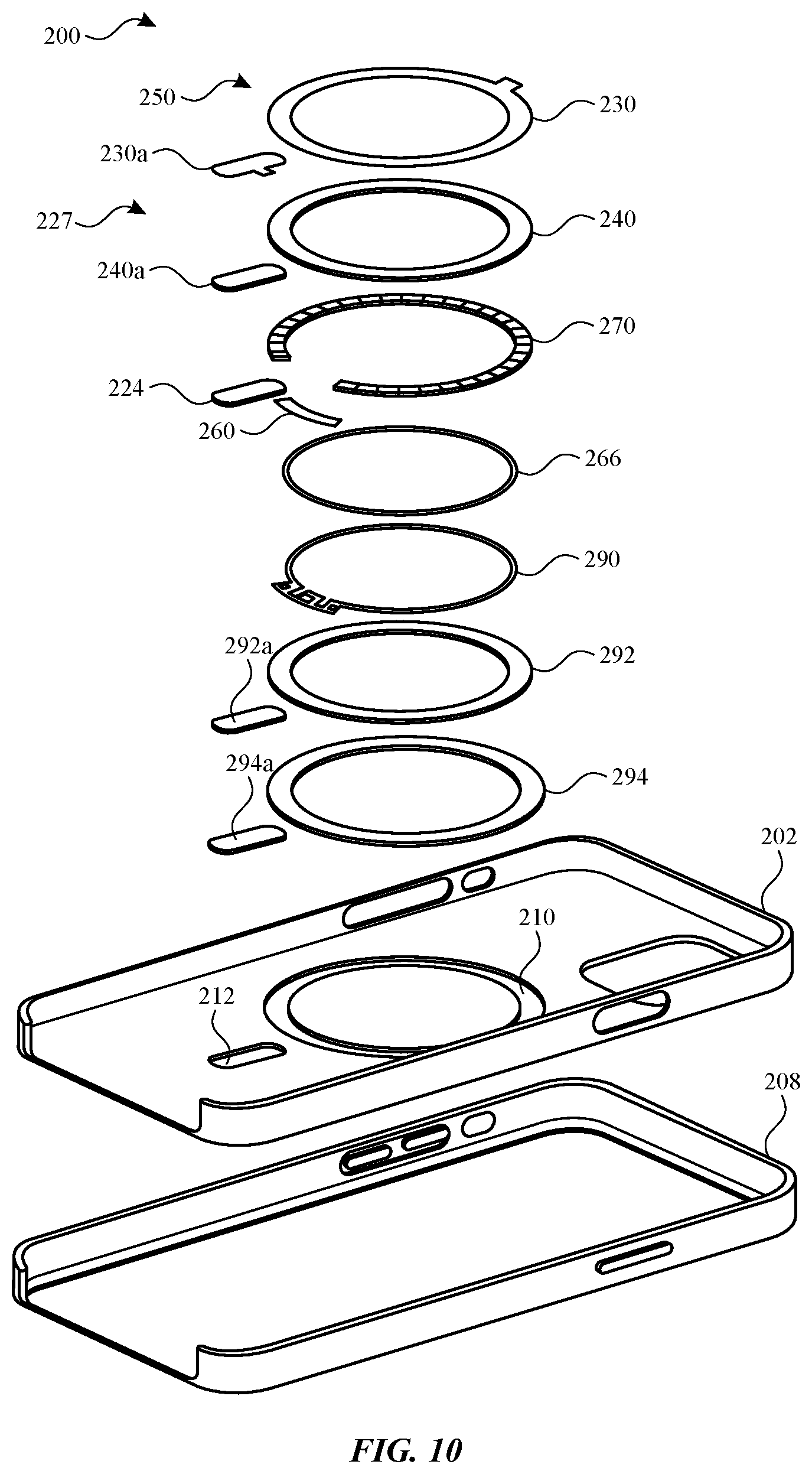 Patent US12184322 Figure 7 – Case with magnetic alignment for portable electronic device