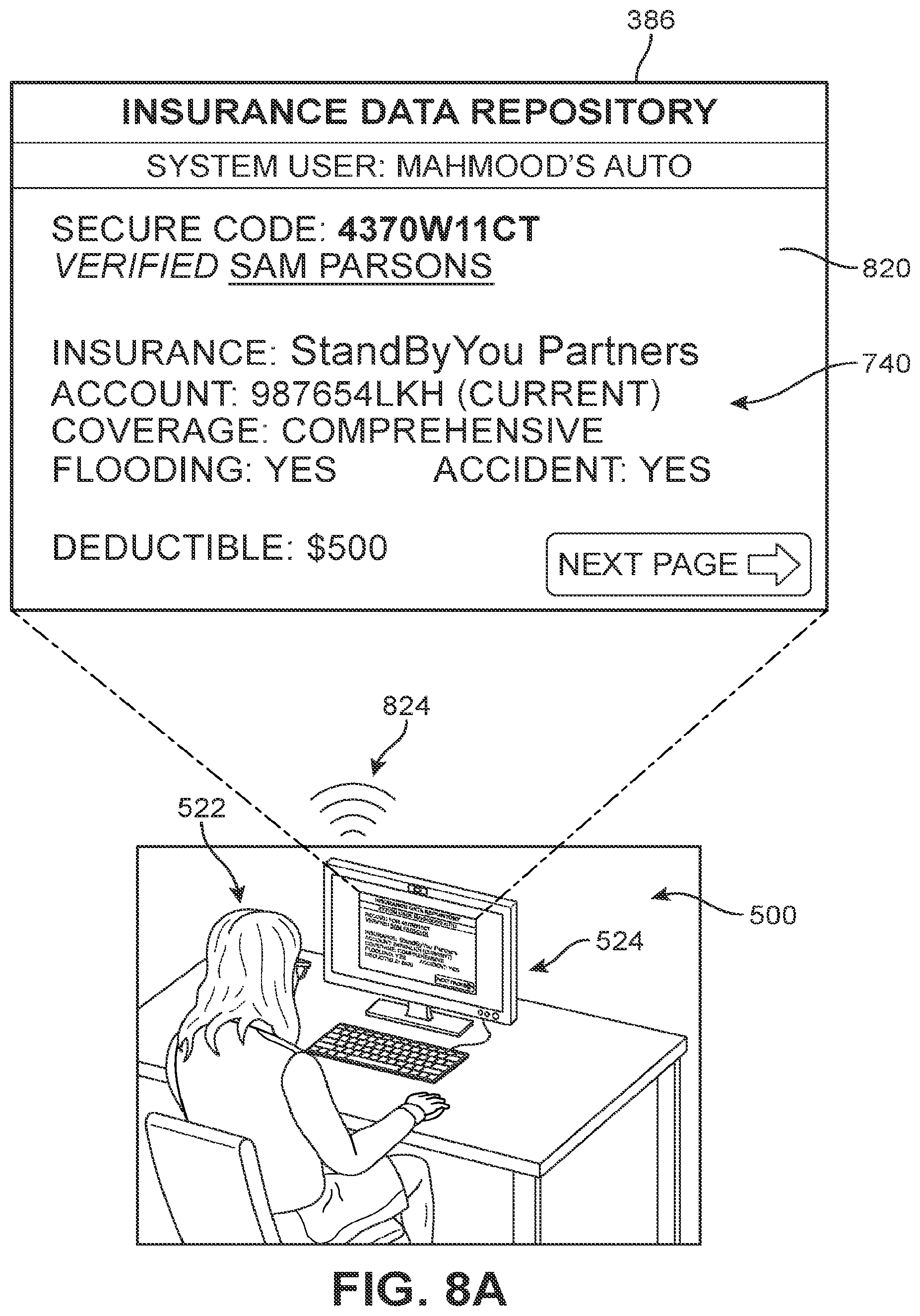 Patent US12184630 Figure 9 – Insurance record repository authentication system and method