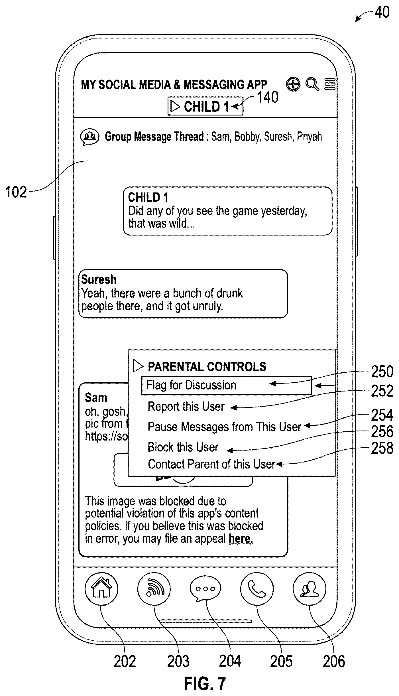 Patent US12184658 Figure 7 – Method and system for allowing a custodian to manage a plurality of user accounts on a computing device via a device application