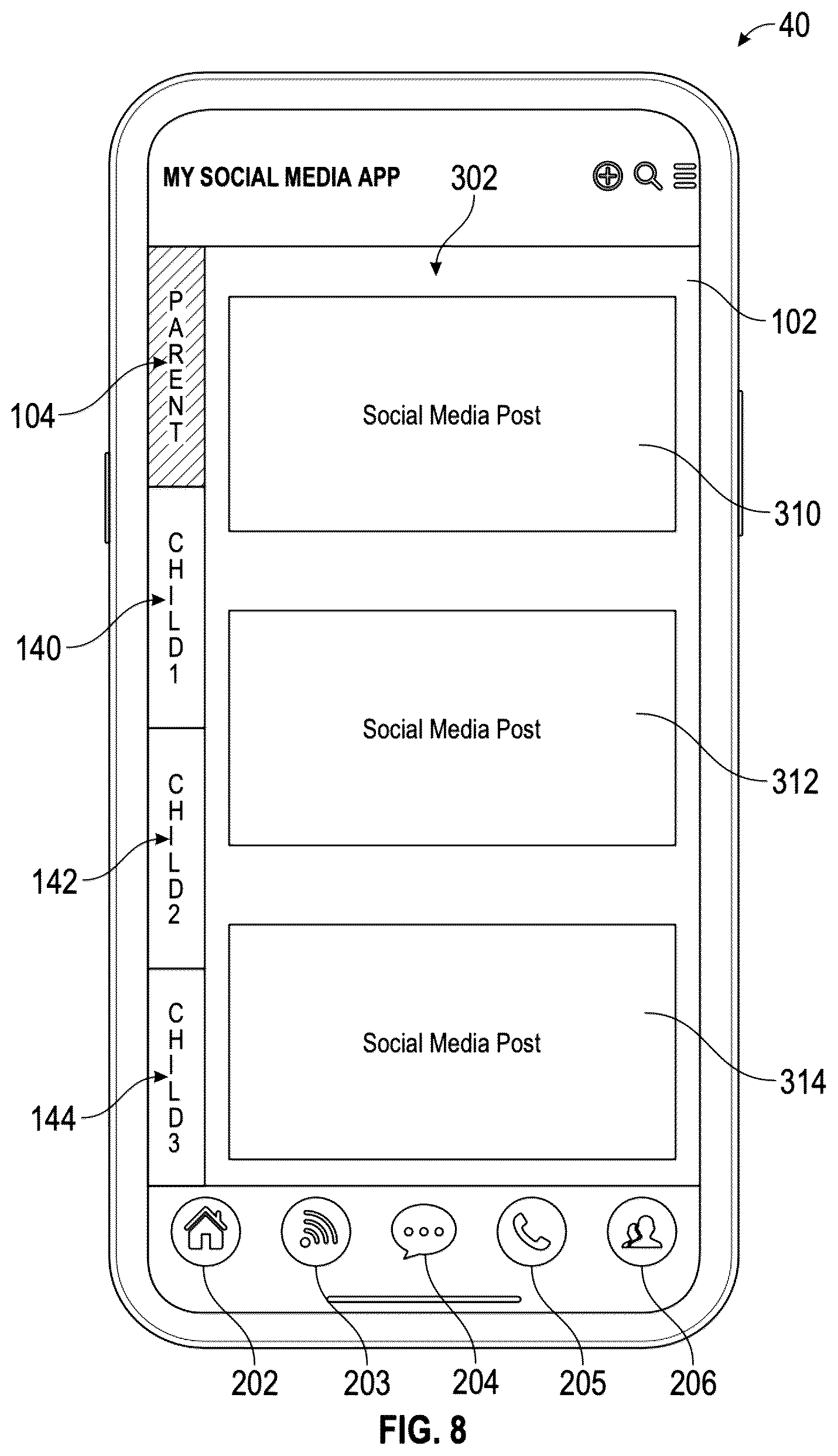 Patent US12184658 Figure 8 – Method and system for allowing a custodian to manage a plurality of user accounts on a computing device via a device application
