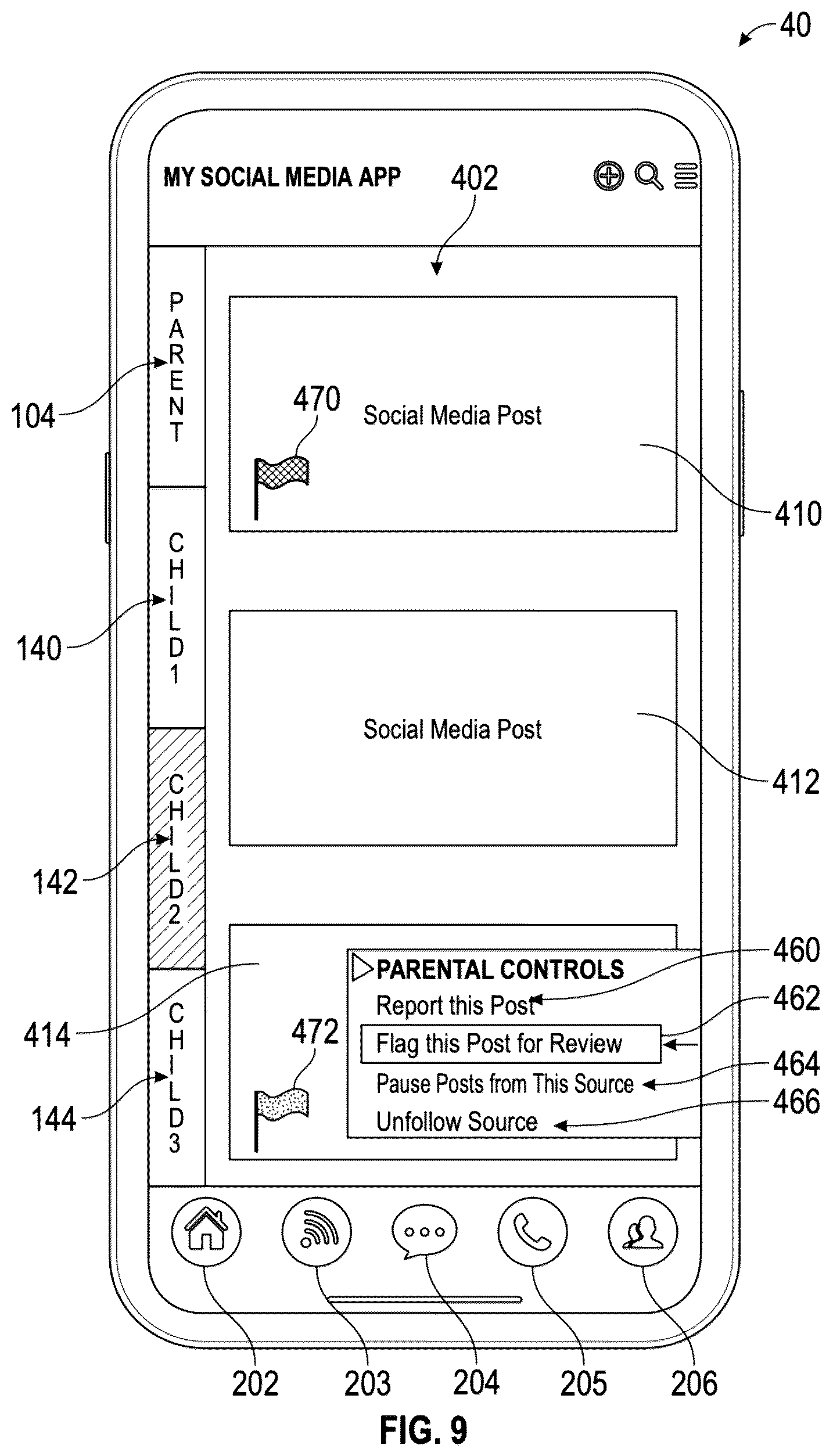 Patent US12184658 Figure 9 – Method and system for allowing a custodian to manage a plurality of user accounts on a computing device via a device application