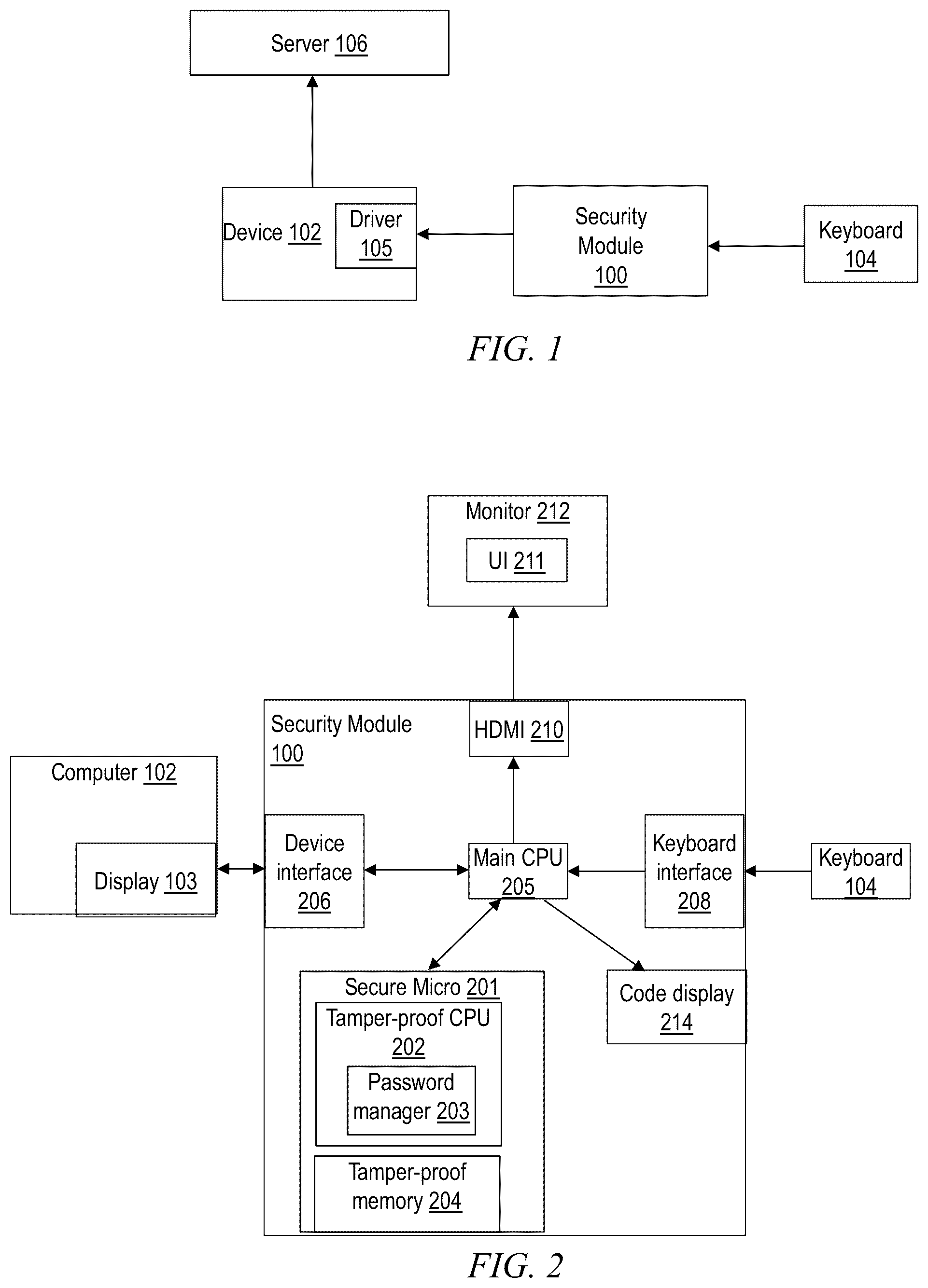 Patent US12184765 Figure 1 – Password security hardware module