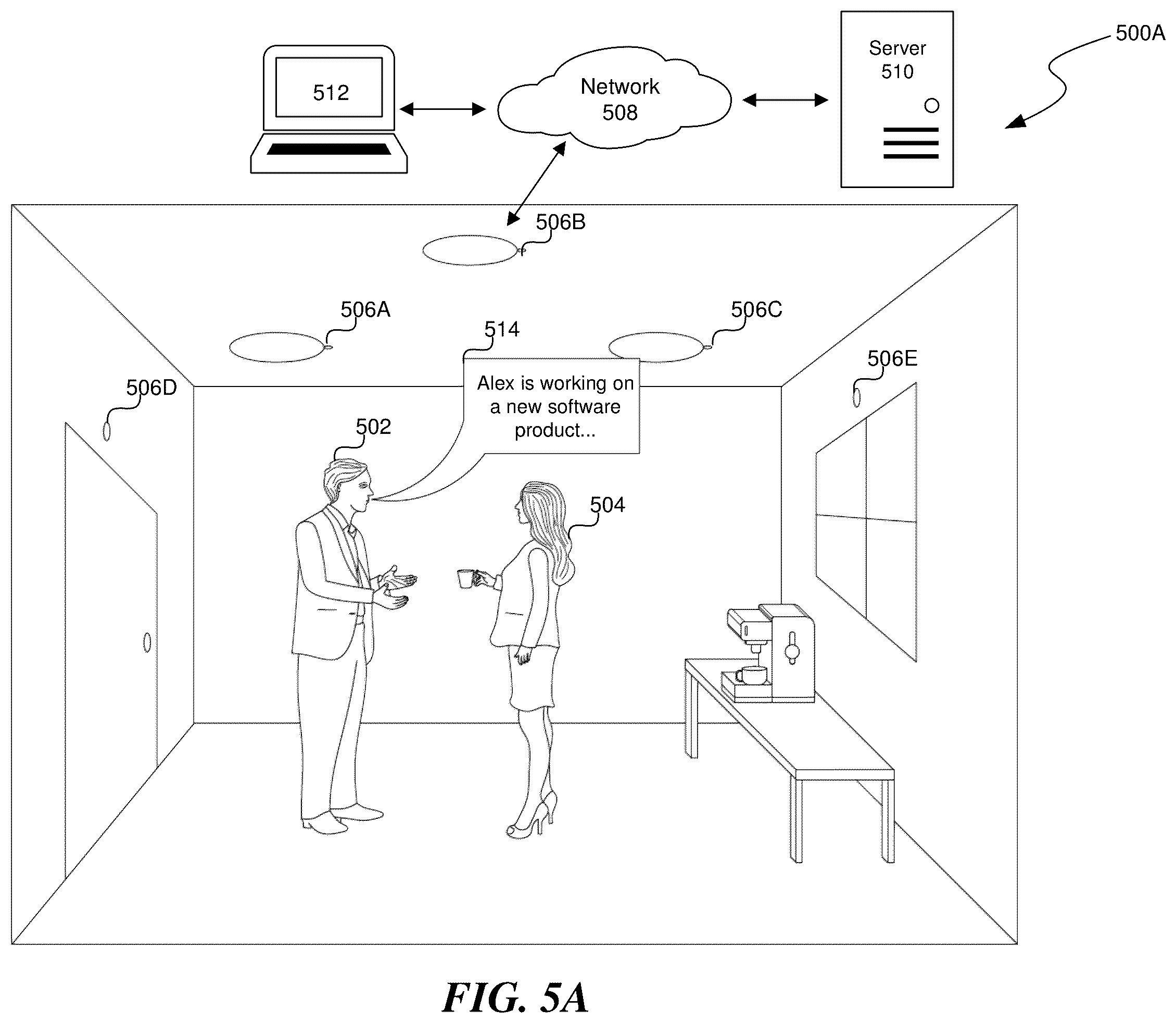Patent US12184811 Figure 5 – In-person audio access for remote users