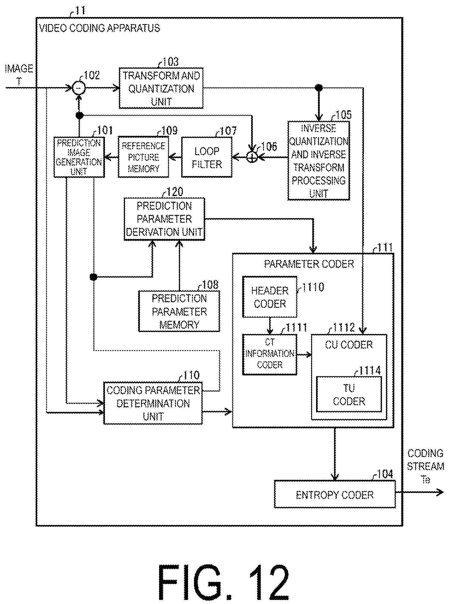 Patent US12184891 Figure 12 – Video decoding apparatus generating a prediction image using interpolation images and weight coefficients