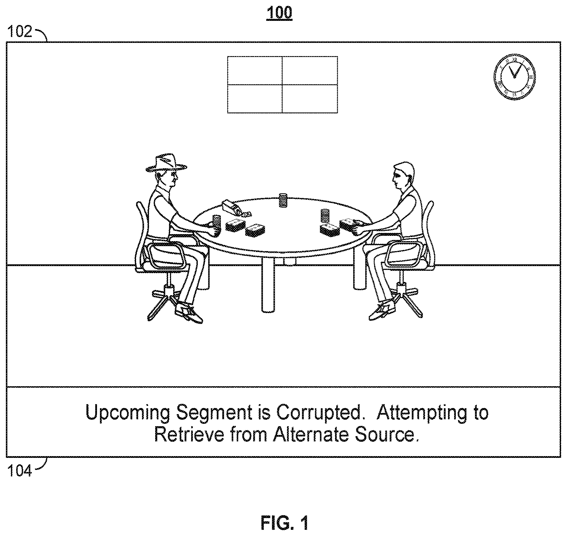 Patent US12184944 — Systems and methods for addressing a corrupted segment in a media asset — Figure 1