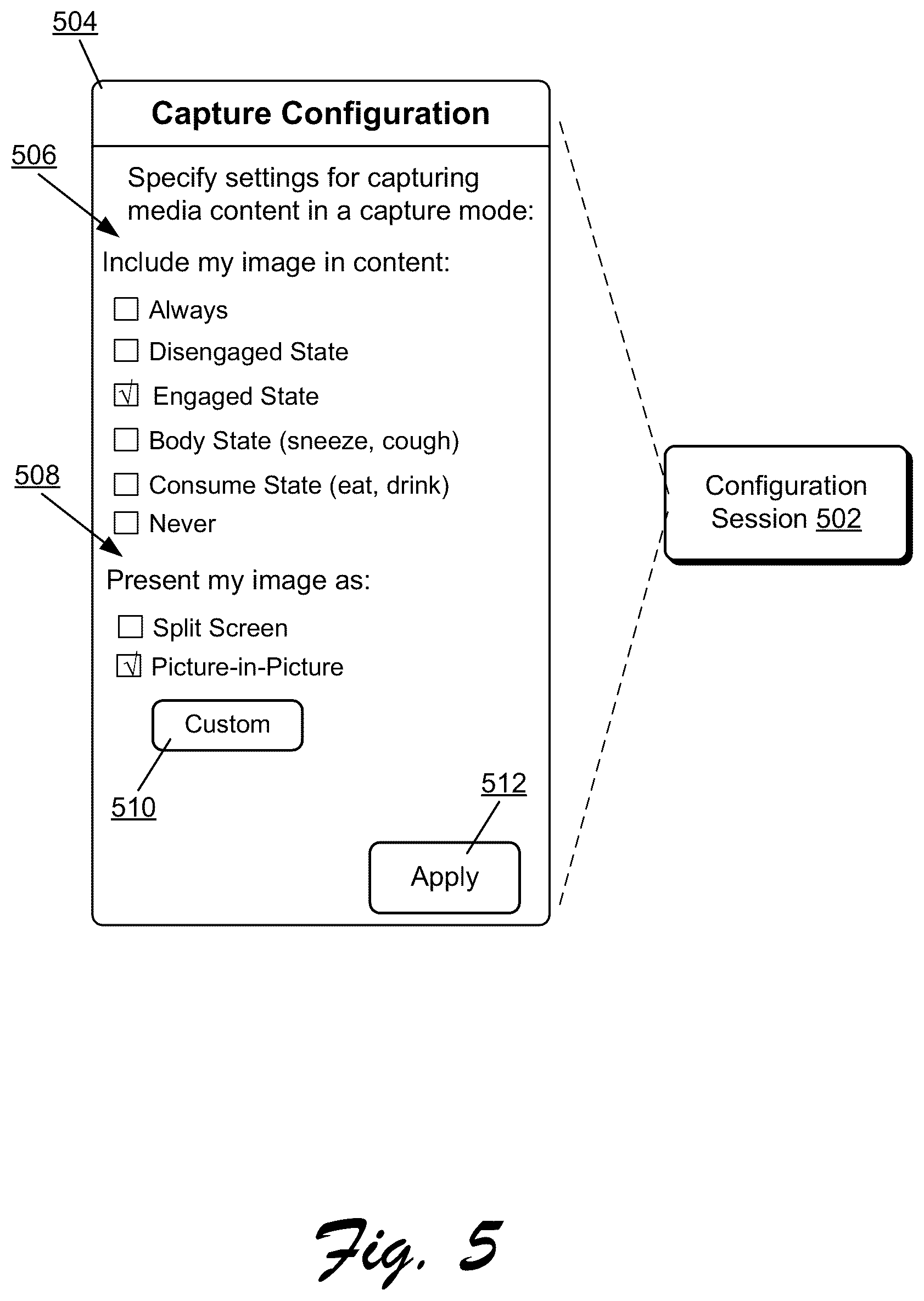 Patent US12184955 Figure 6 – User state for user image in media content